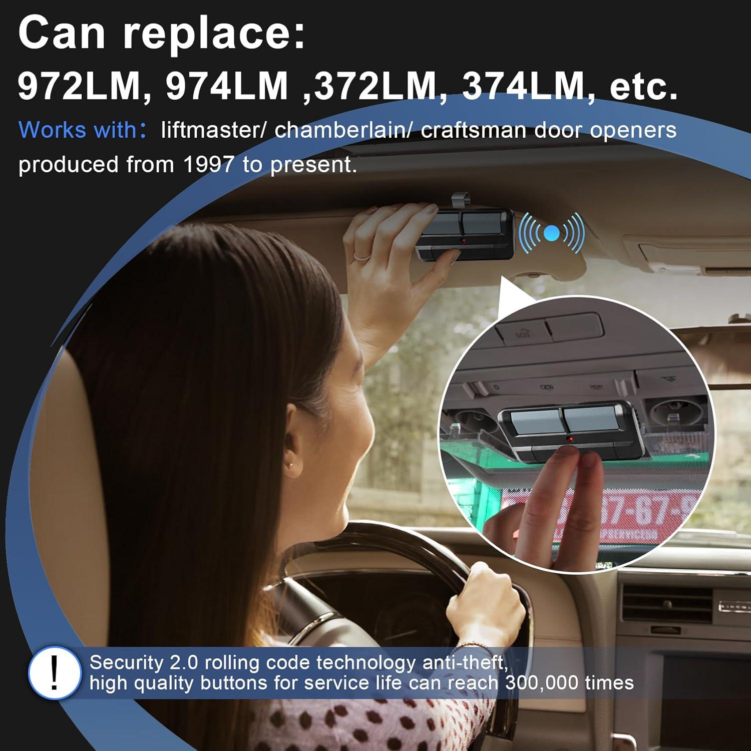 Control Remoto de Garaje Liftmaster 892LT 2 Botones Security+