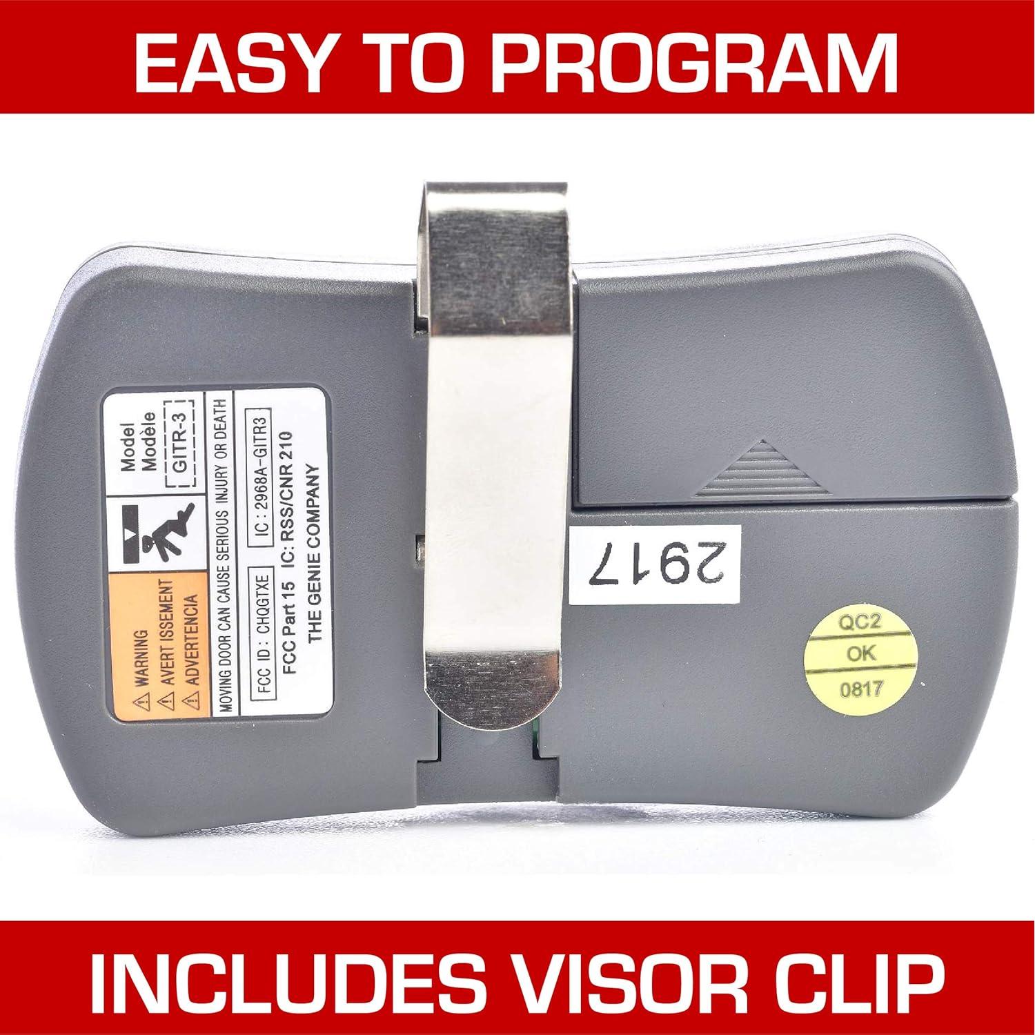 Control Remoto Genie GITR-3 para Puerta de Garaje 3 Botones