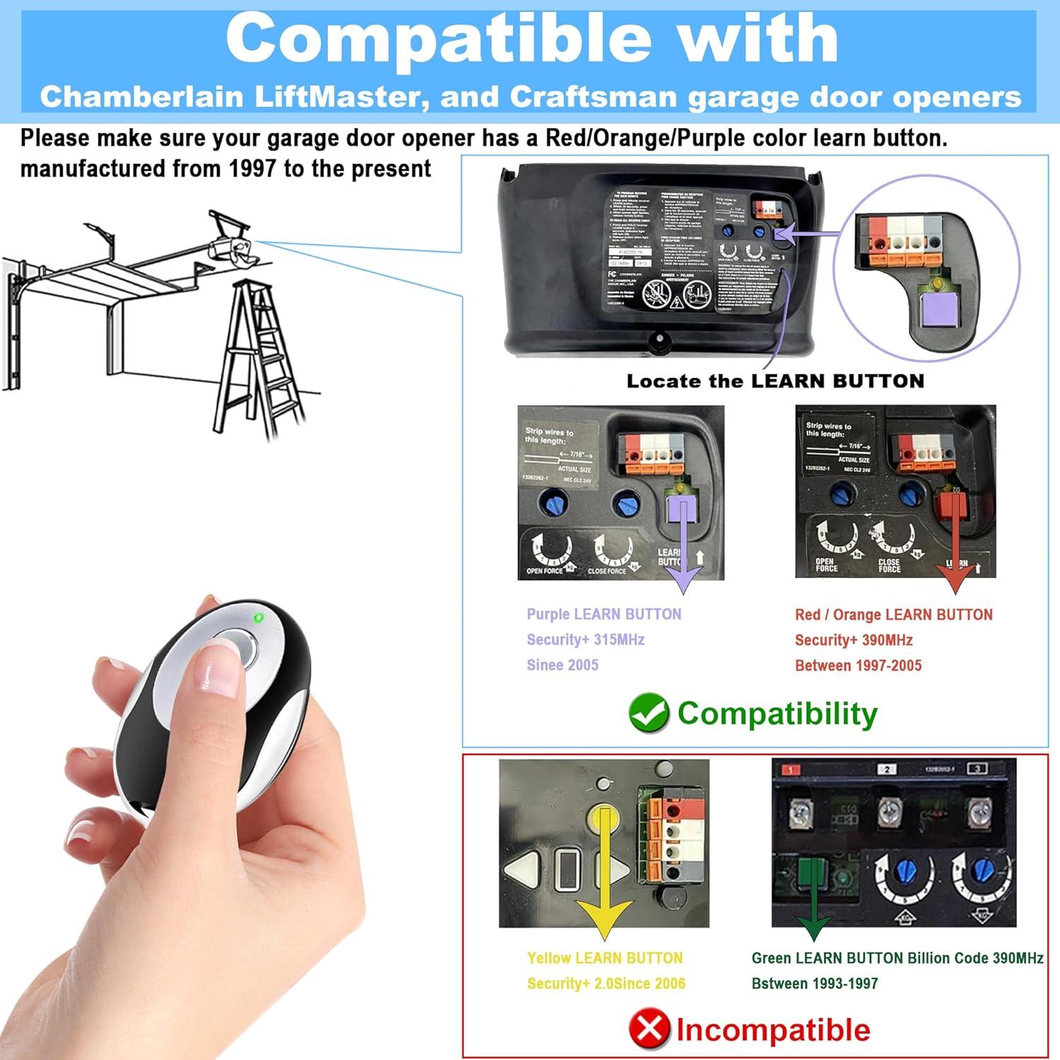 Control Remoto para Puerta de Garaje DDCafor 371LM 373LM 971LM