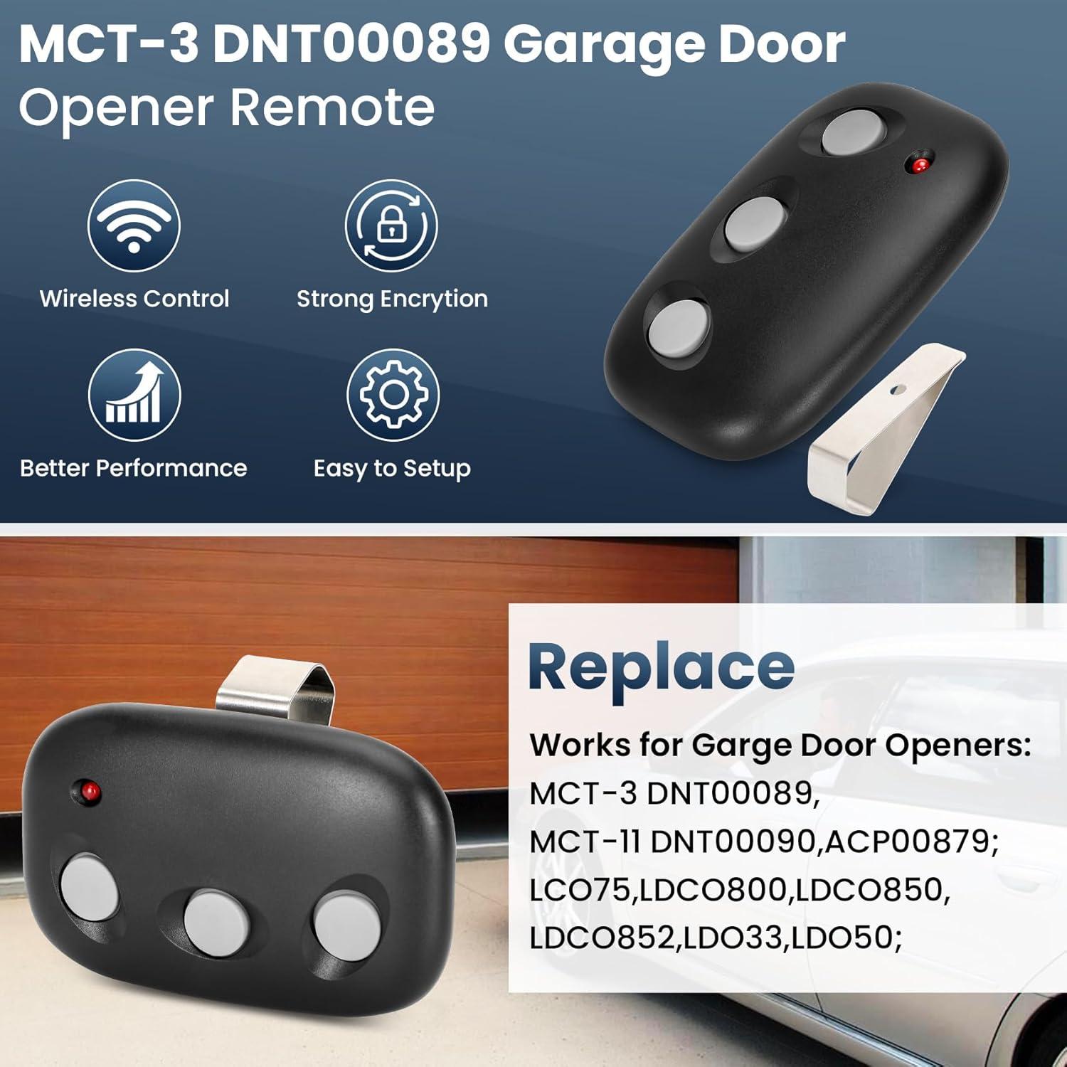 Control Remoto de Puerta de Garaje Micnce MCT-3 3 Botones