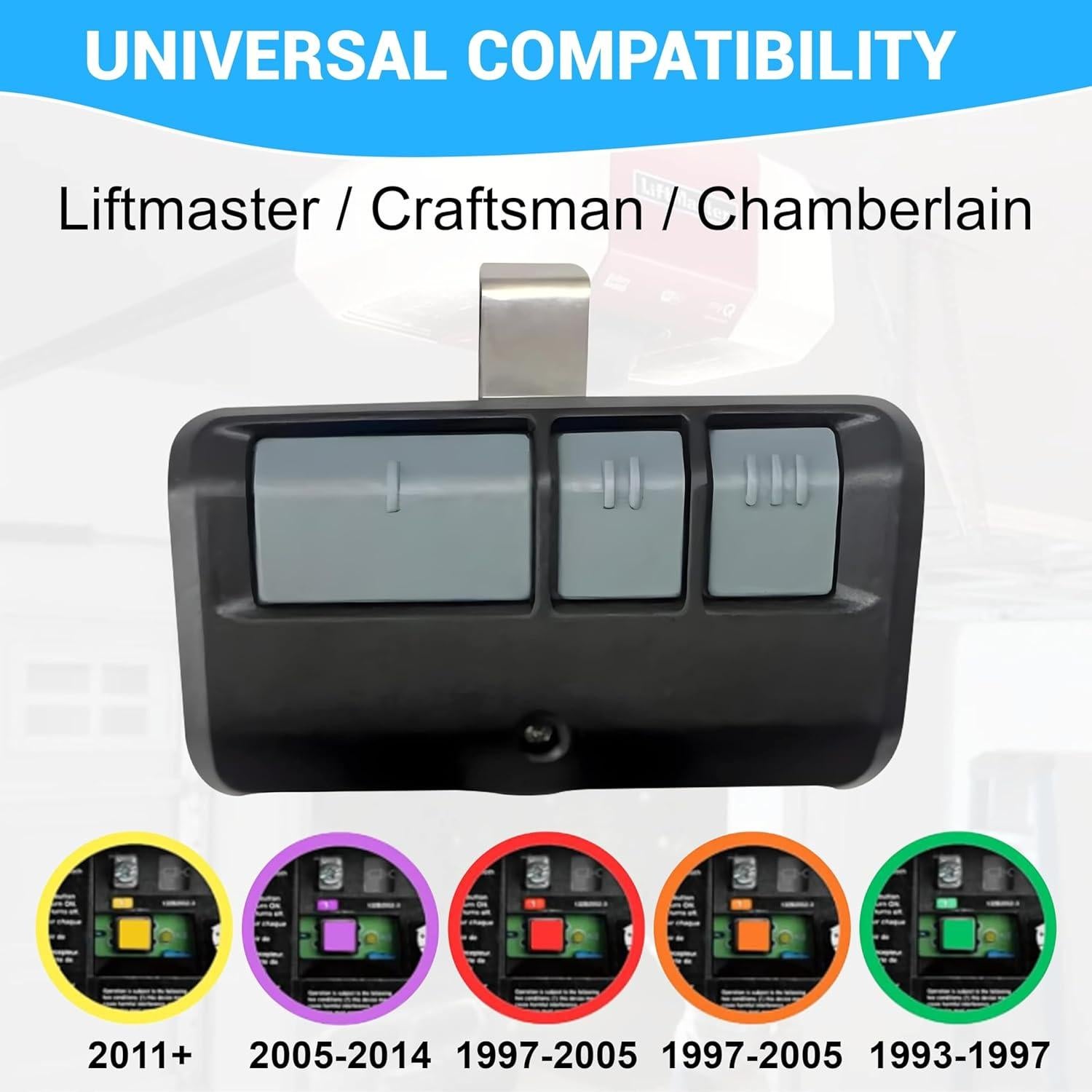 Control Remoto Universal de Garaje AtwoZ 3-pk Compatible