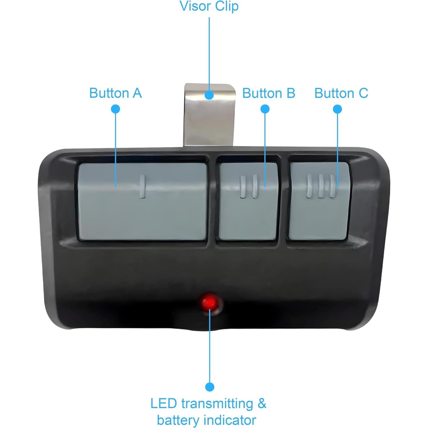 Control Remoto Universal de Garaje AtwoZ 3-pk Compatible