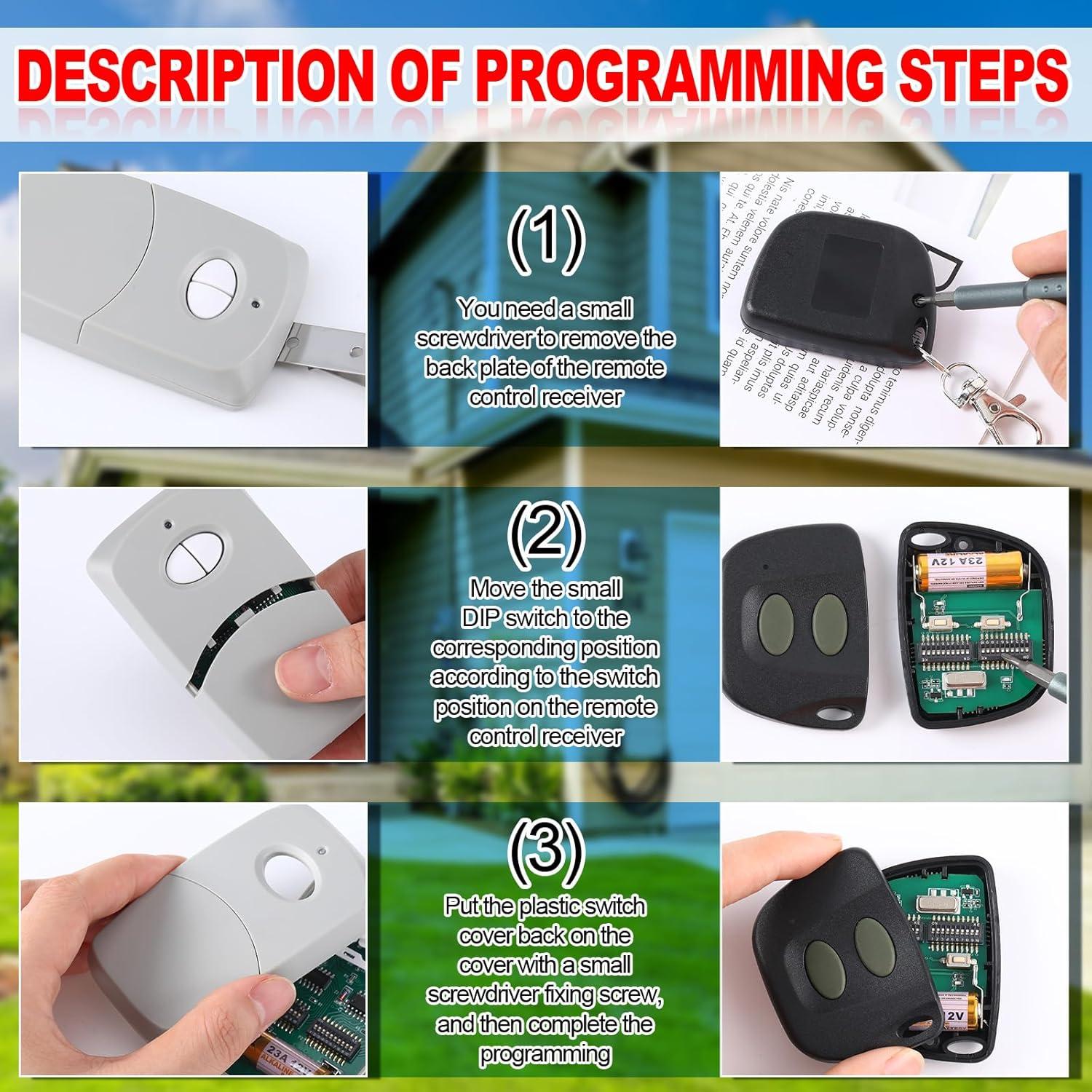 Control Remoto de Puerta de Garaje Kingdder 2 Pcs 300MHz