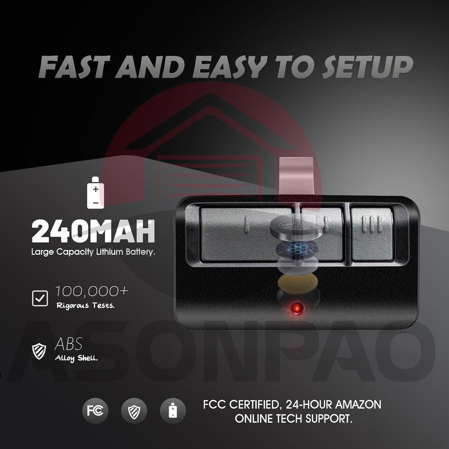 Control Remoto Universal LiftMaster 893Max para Garaje 2 Piezas