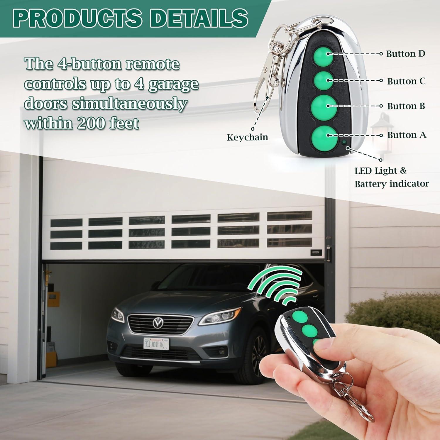 Control Remoto de Puerta M12 Qoroos 433.92 MHz 4 PCS