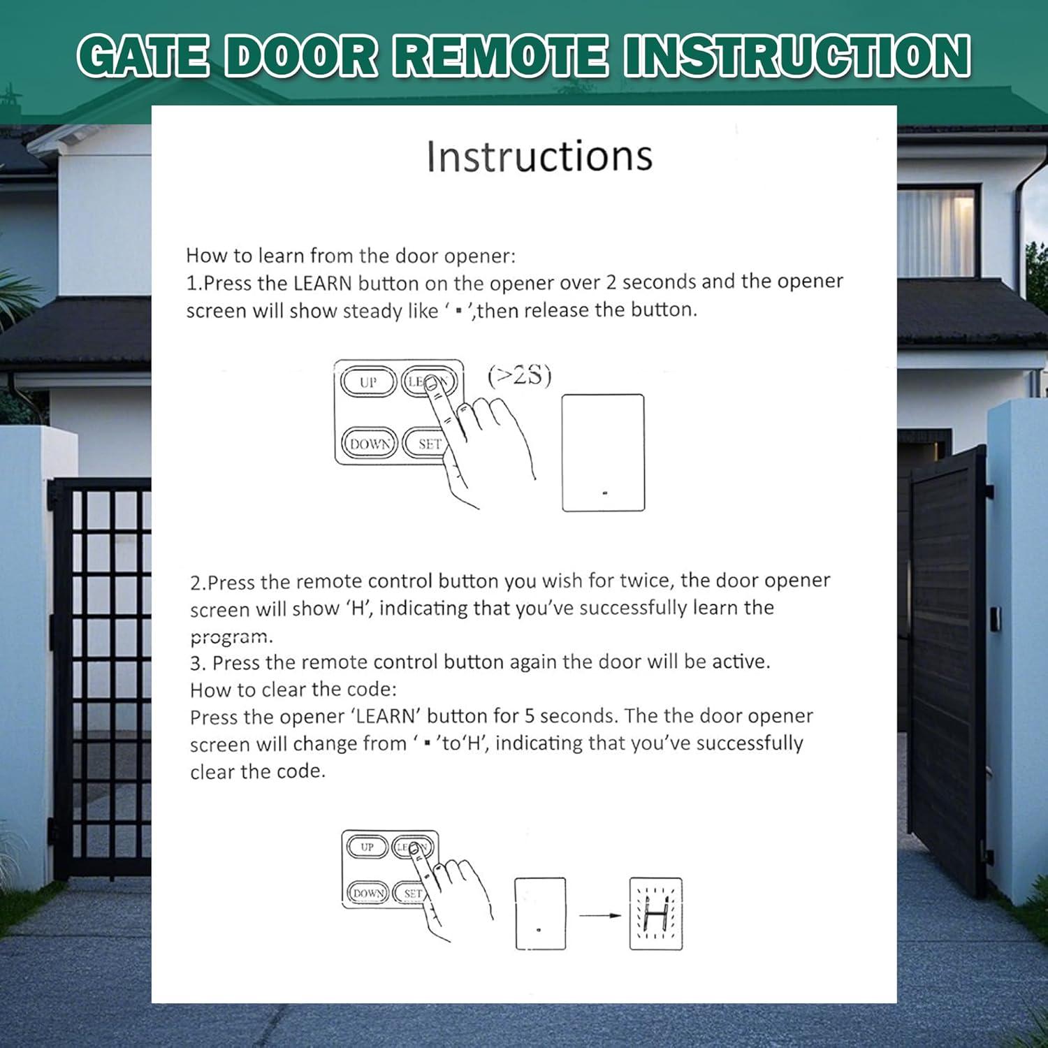 Control Remoto de Puerta M12 Qoroos 433.92 MHz 4 PCS
