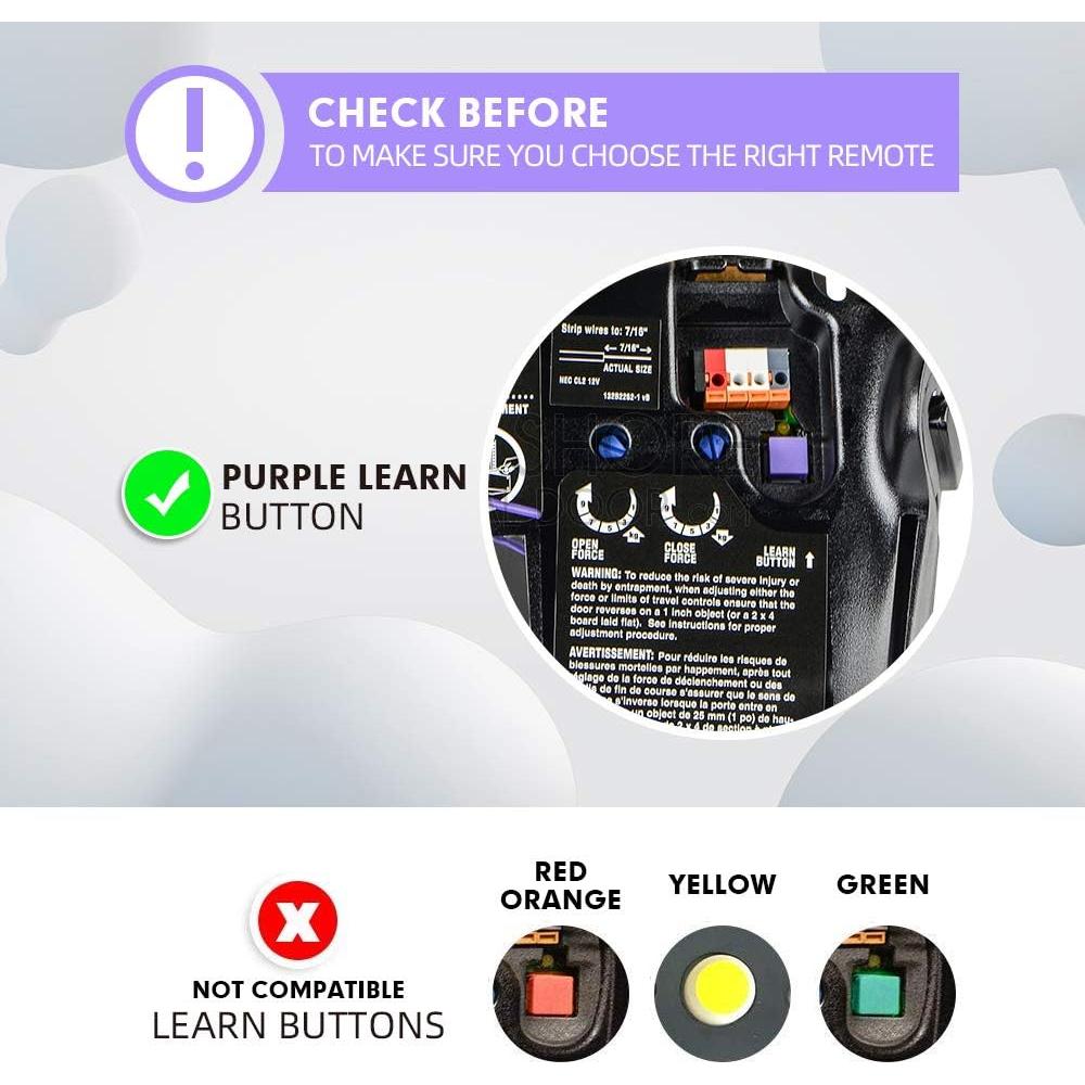 Control Remoto Reemplazo ADBIKI 371LM para Garaje - Paquete de 2