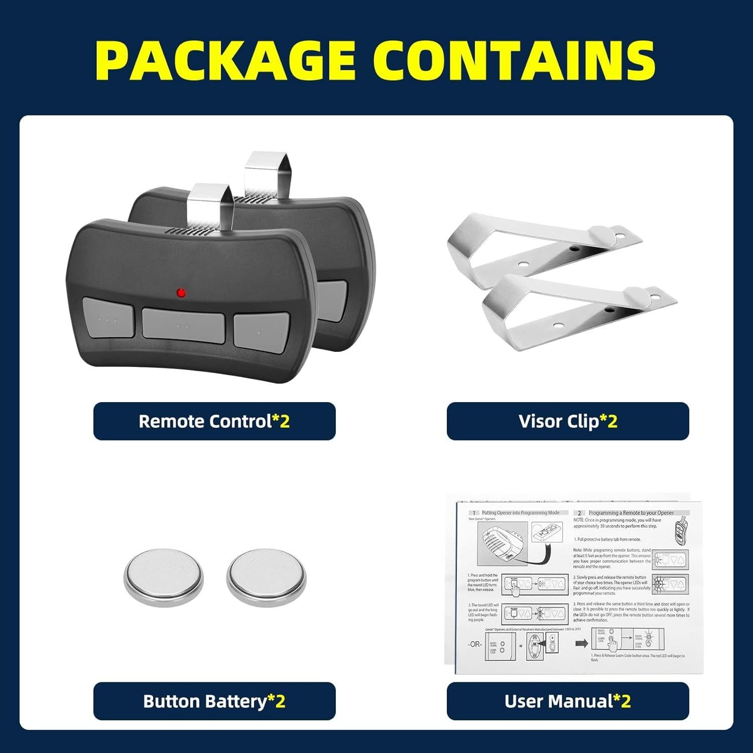 Control Remoto de Puerta de Garaje Pevxou GITR-3 Inalámbrico