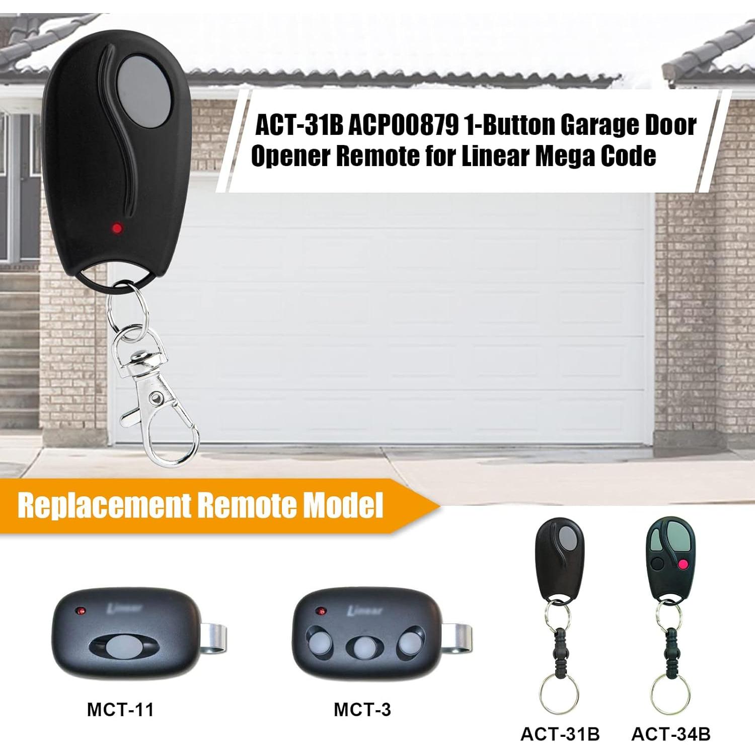 Control Remoto de Puerta de Garaje Linear 318MHz ACT-31B ACP00879 - Paquete de 2
