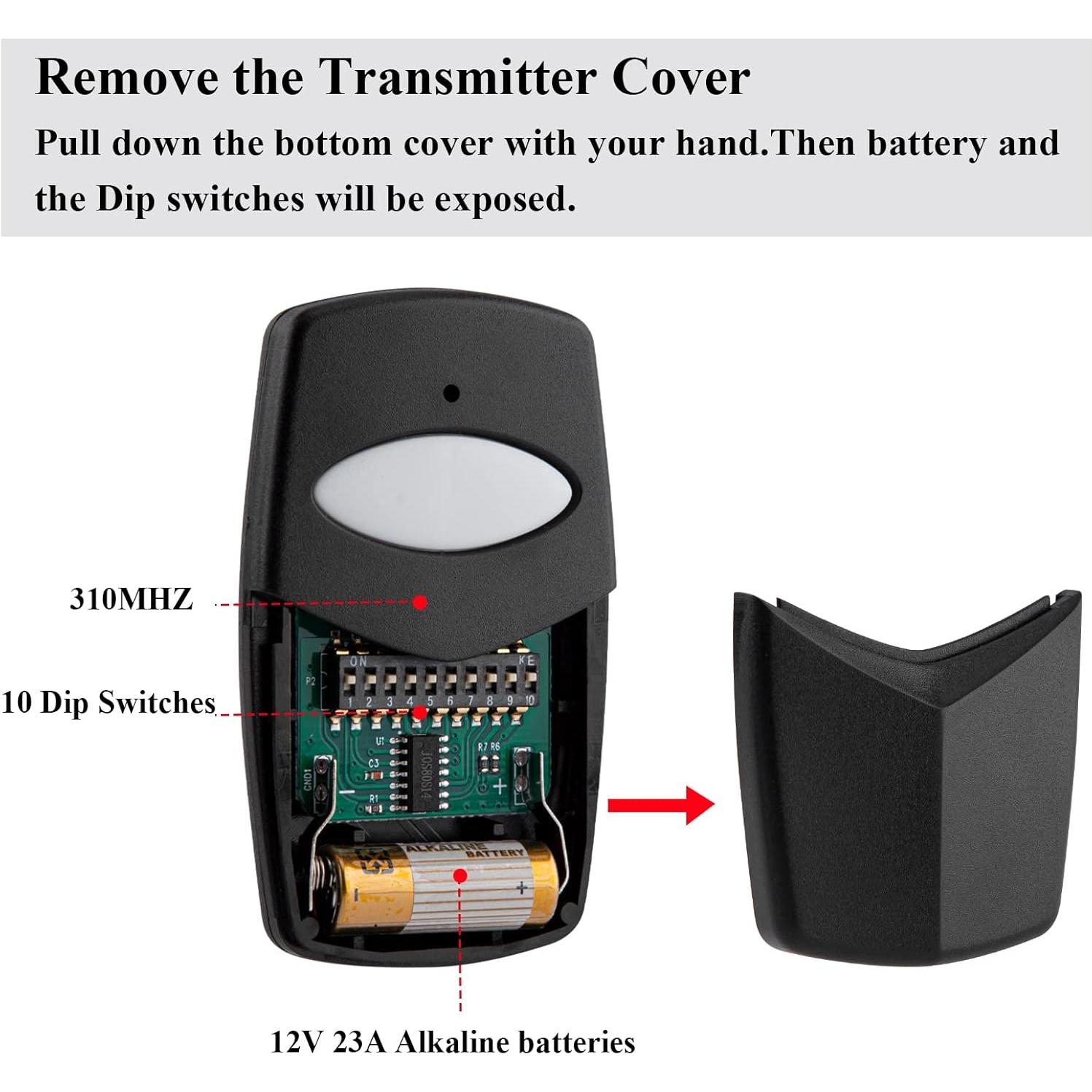 Control Remoto Stanley Paquete de 2 - 10 Interruptores Dip 310MHz