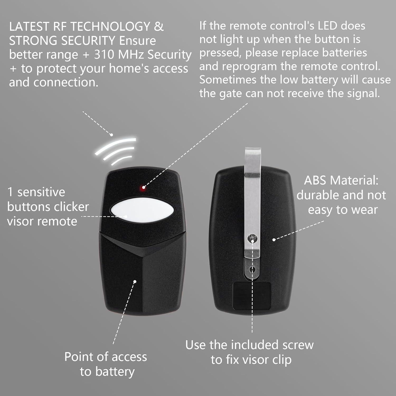 Control Remoto Stanley Paquete de 2 - 10 Interruptores Dip 310MHz