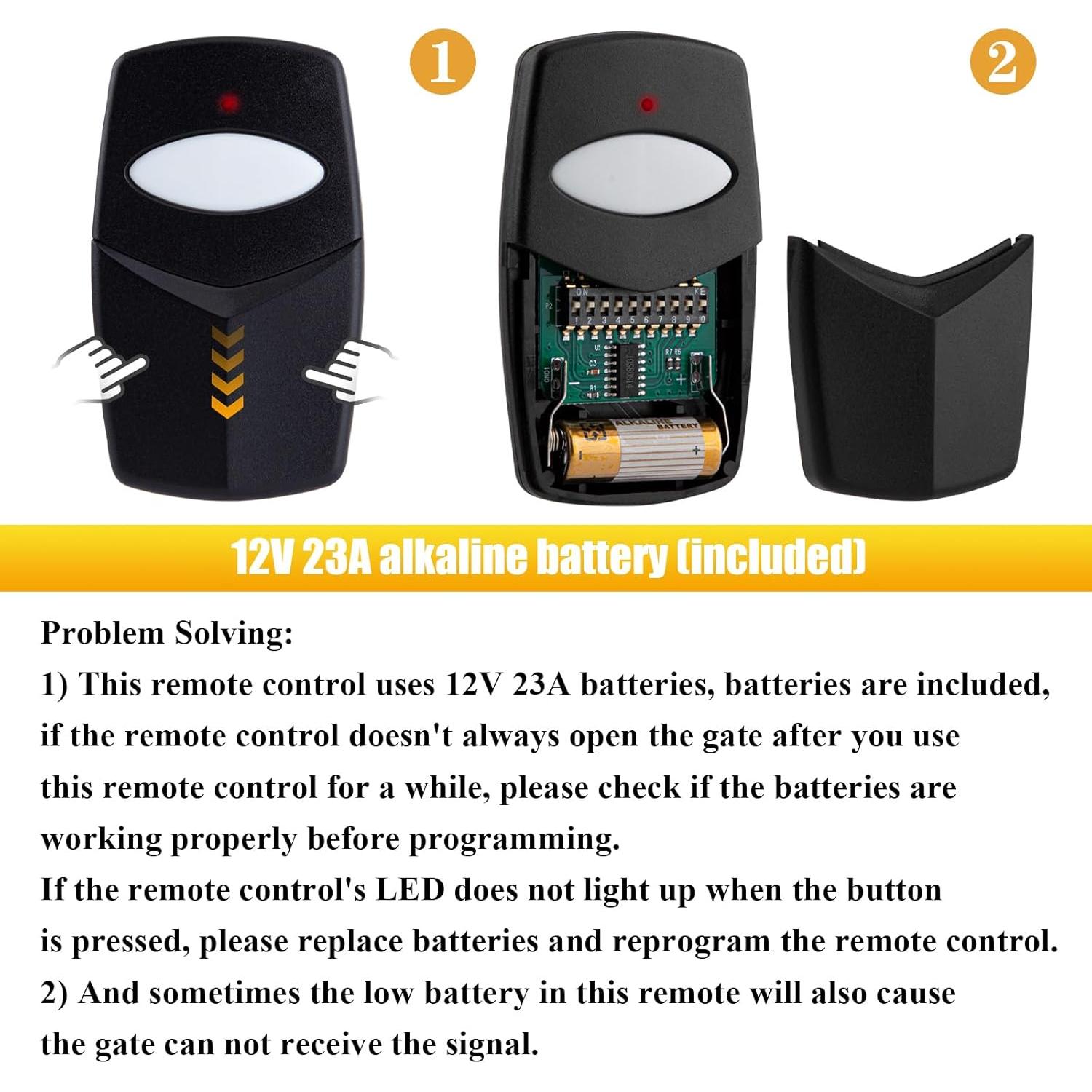 Control Remoto Stanley Paquete de 2 - 10 Interruptores Dip 310MHz