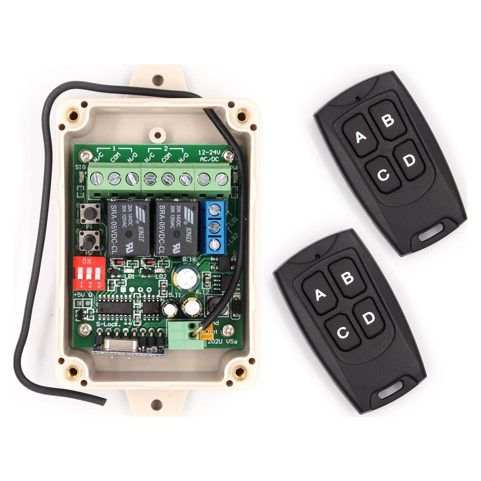 Control Remoto Inalámbrico Solidremote 12V-24V 2 Canales KIT-1