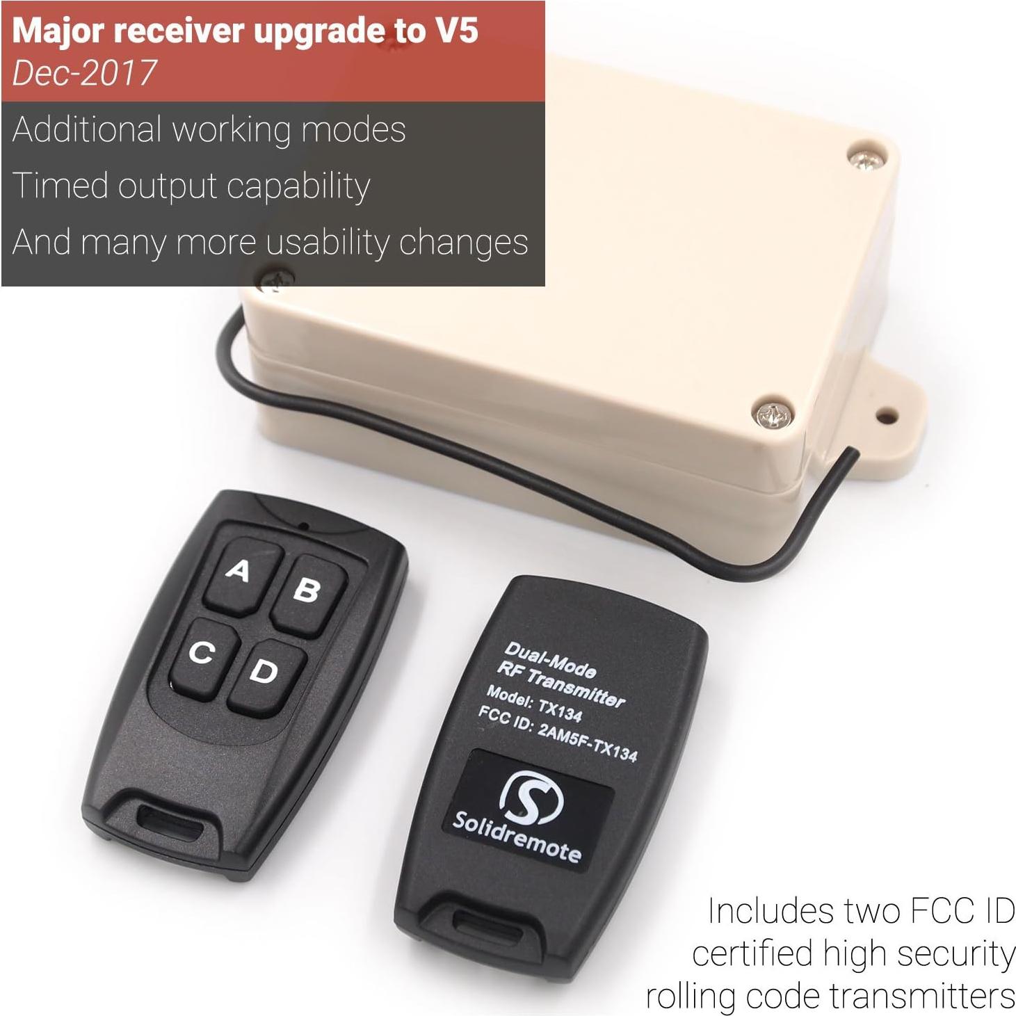 Control Remoto Inalámbrico Solidremote 12V-24V 2 Canales KIT-1