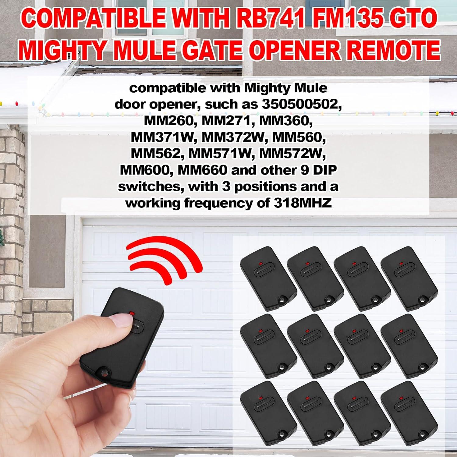 Control Remoto Kingdder 12 Pcs RB741 FM135 para Puertas