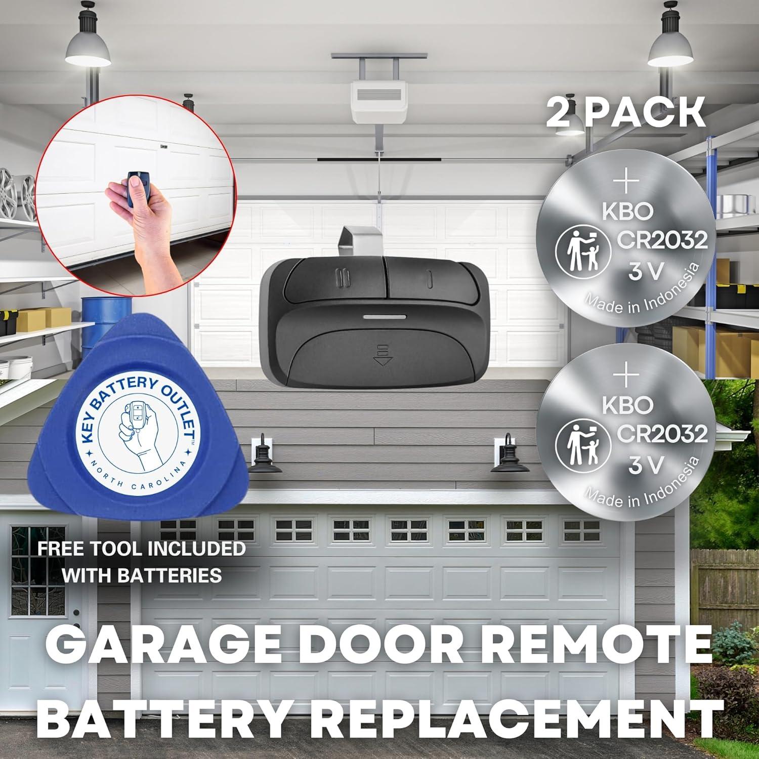 Baterías CR2032 de Litio - Paquete de 2 para Abridores de Garaje