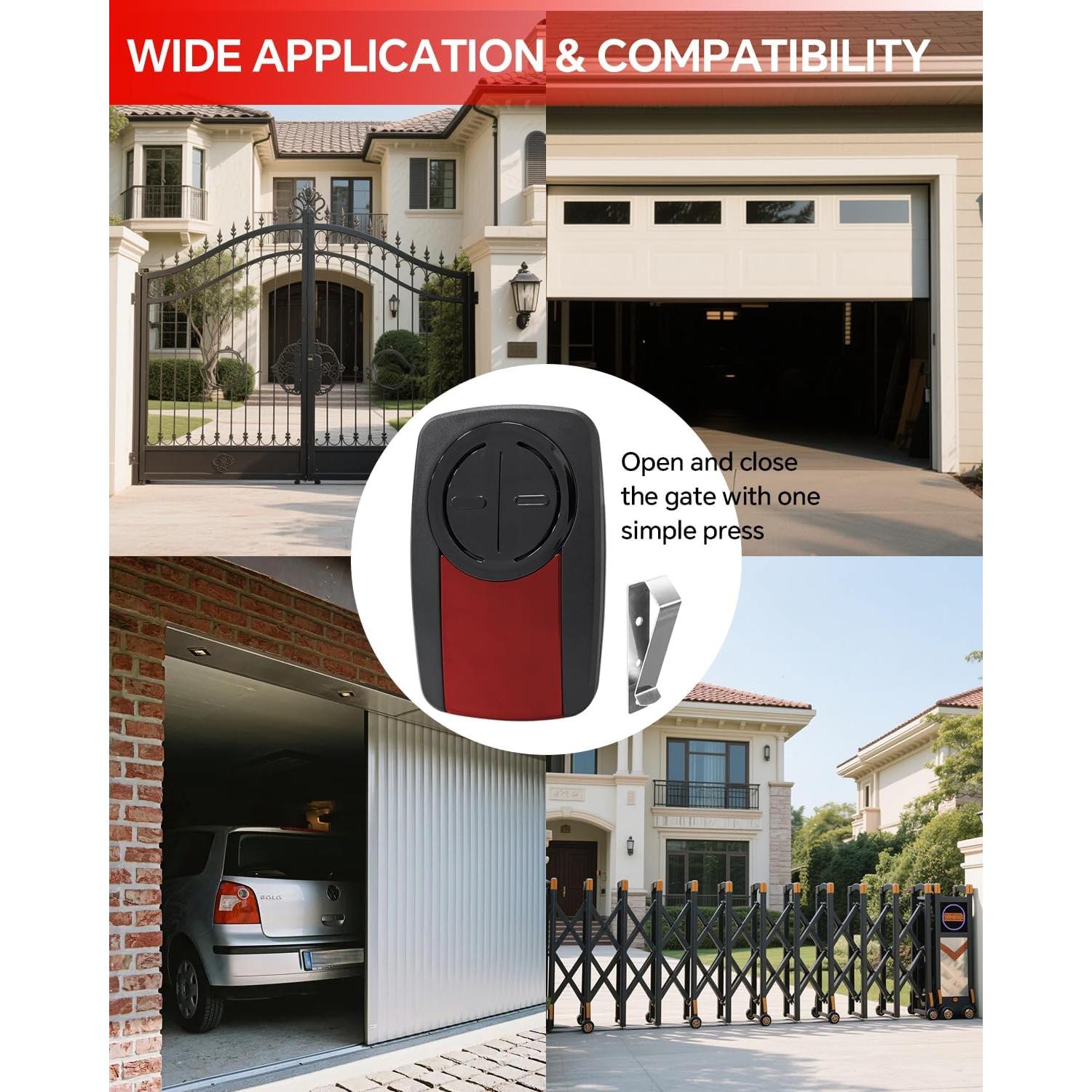 Control Remoto Universal para Puerta de Garaje LiftMaster 375UT 380UT 2Pack