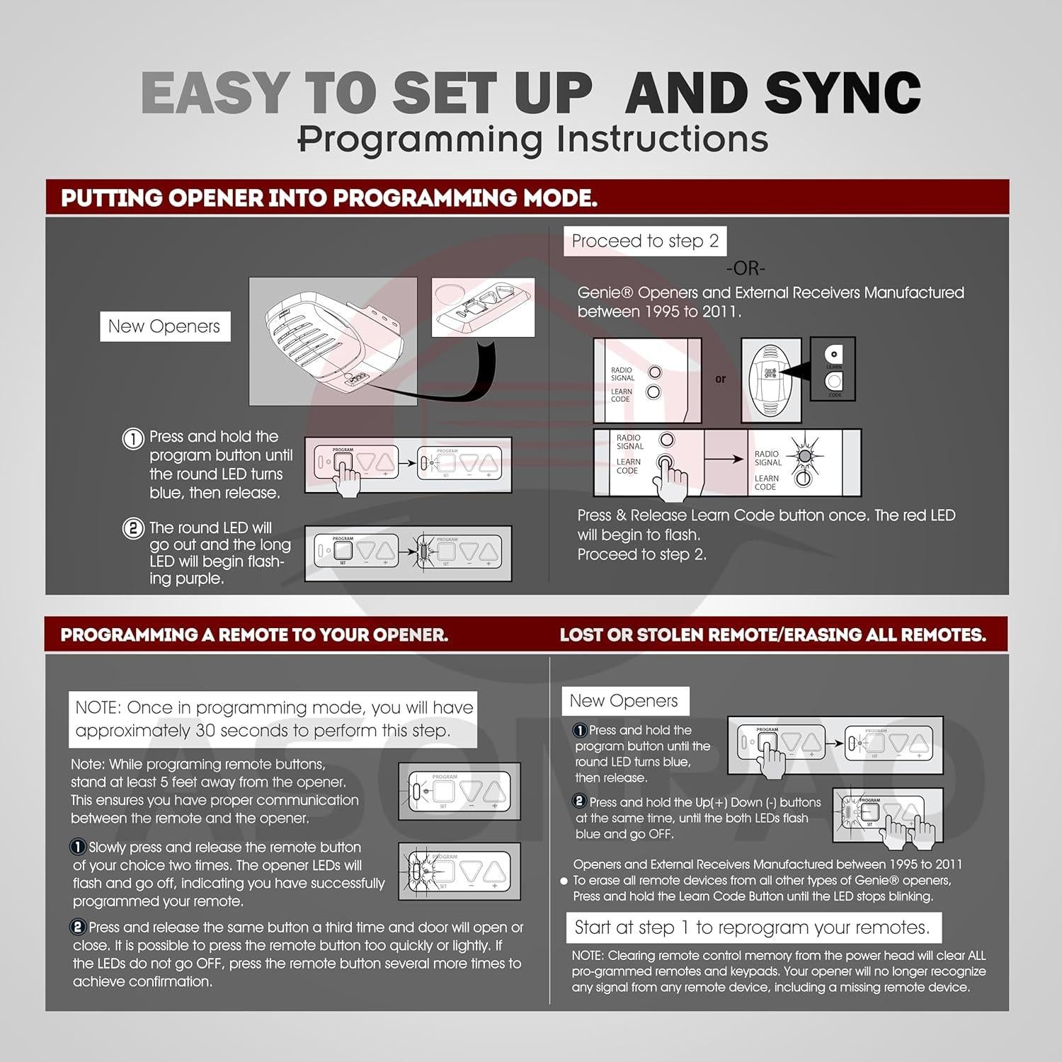 Control Remoto Genie G1T-BX/G1T-A para Puerta de Garaje