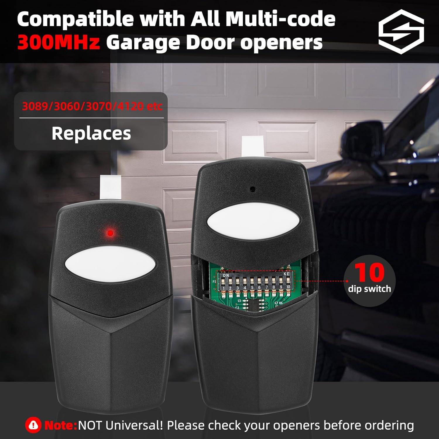 Control Remoto de Puerta Multicódigo Edovaf 3089 - 2 Piezas