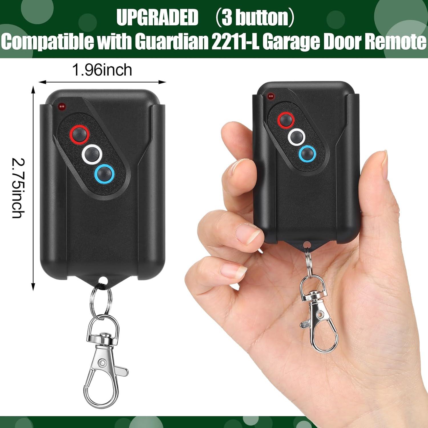 Control Remoto de Puerta de Garaje Kingdder 2 Pcs 3 Botones