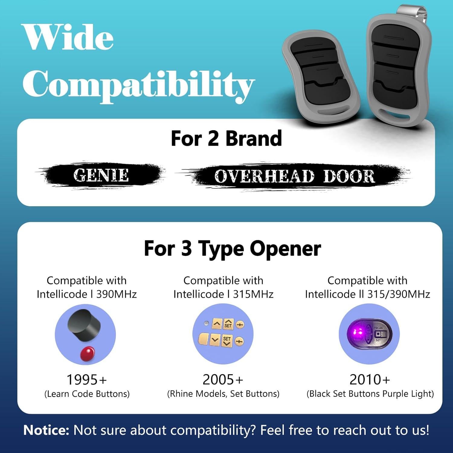 Control Remoto de Puerta de Garaje Ezyopenteck G3T-R 3 Botones