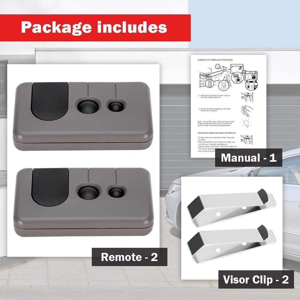 Control Remoto de Garaje CARMATOR 2 Piezas Púrpura
