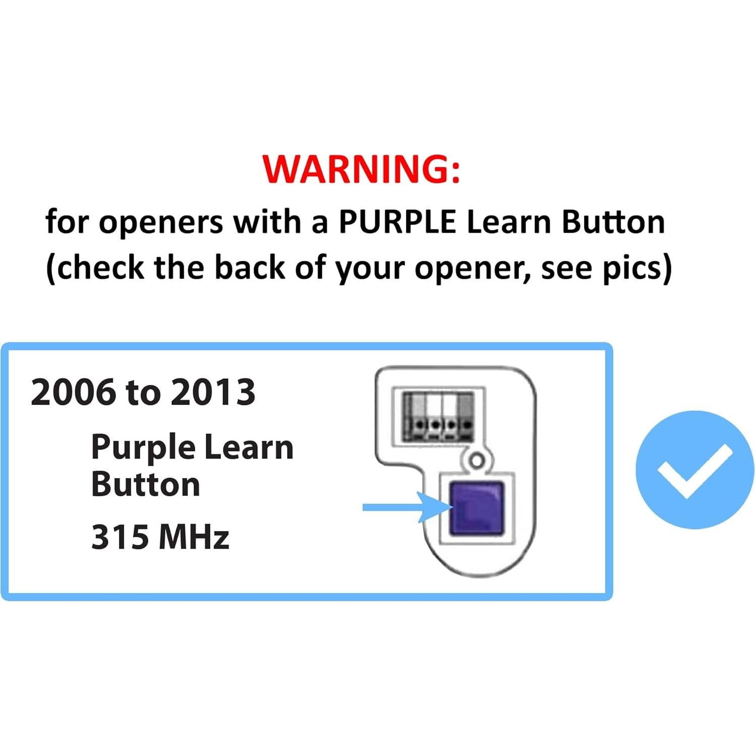 Control Remoto Universal Sears Craftsman 139.53753 315MHz