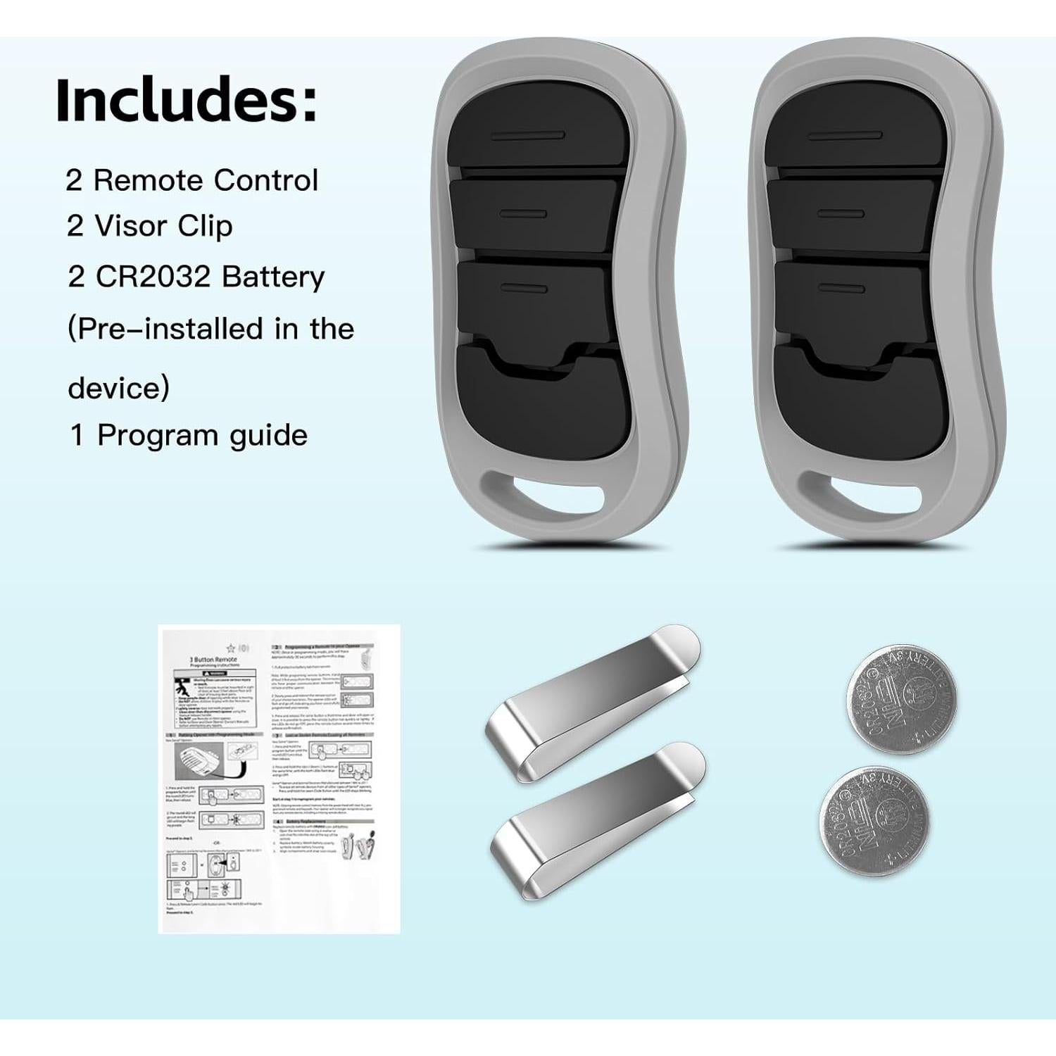 Control Remoto Genie para Puertas de Garaje, Paquete de 2