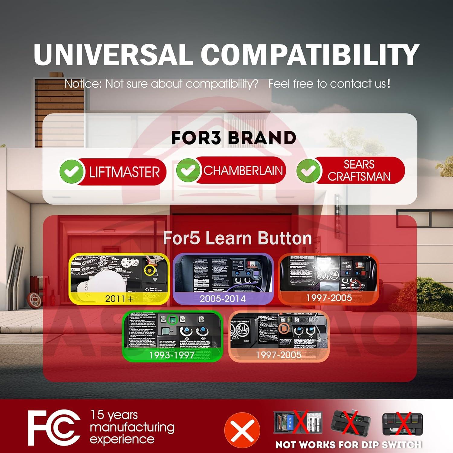 Control Remoto Universal Chamberlain 953EV para Garaje 50m