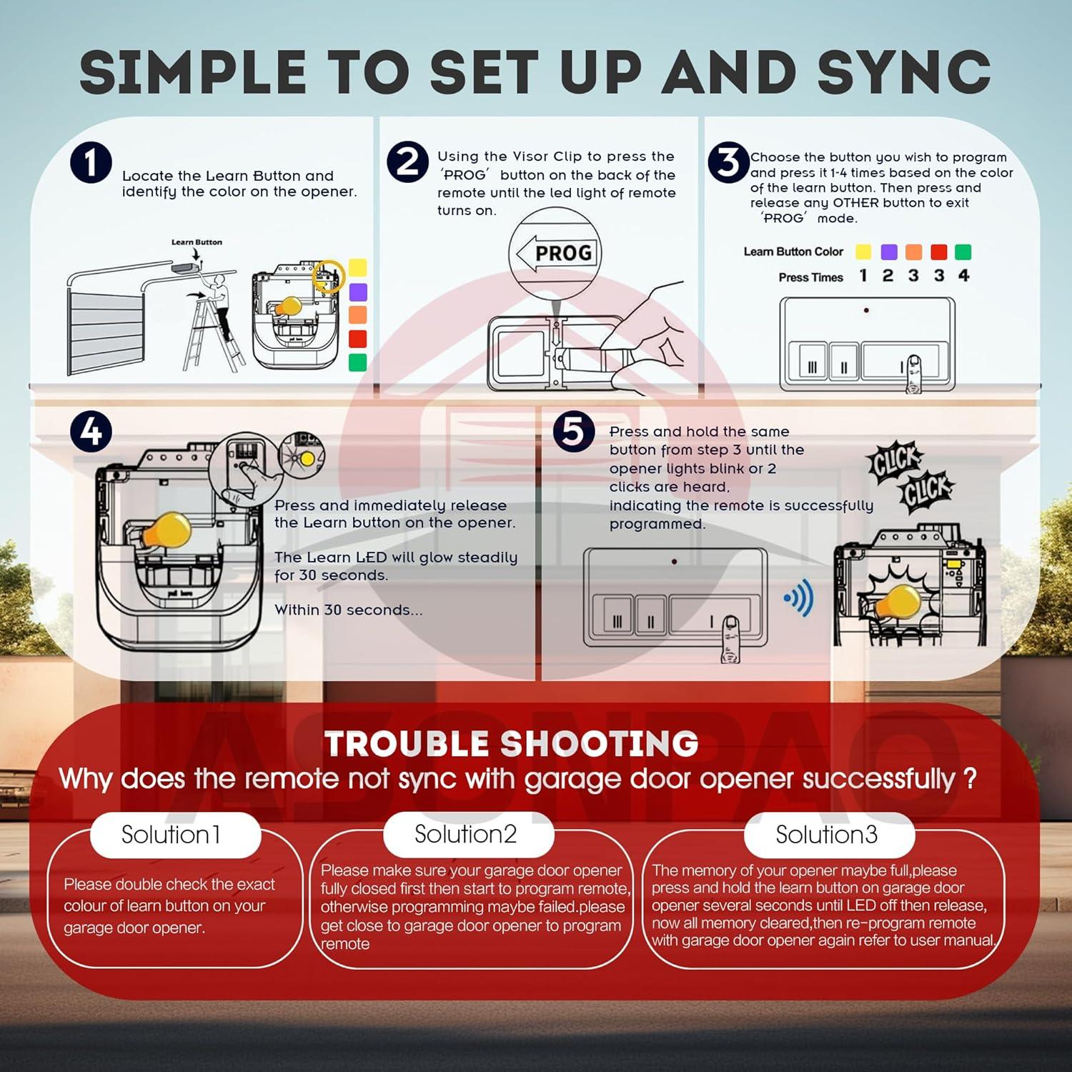 Control Remoto Universal Chamberlain 953EV para Garaje 50m