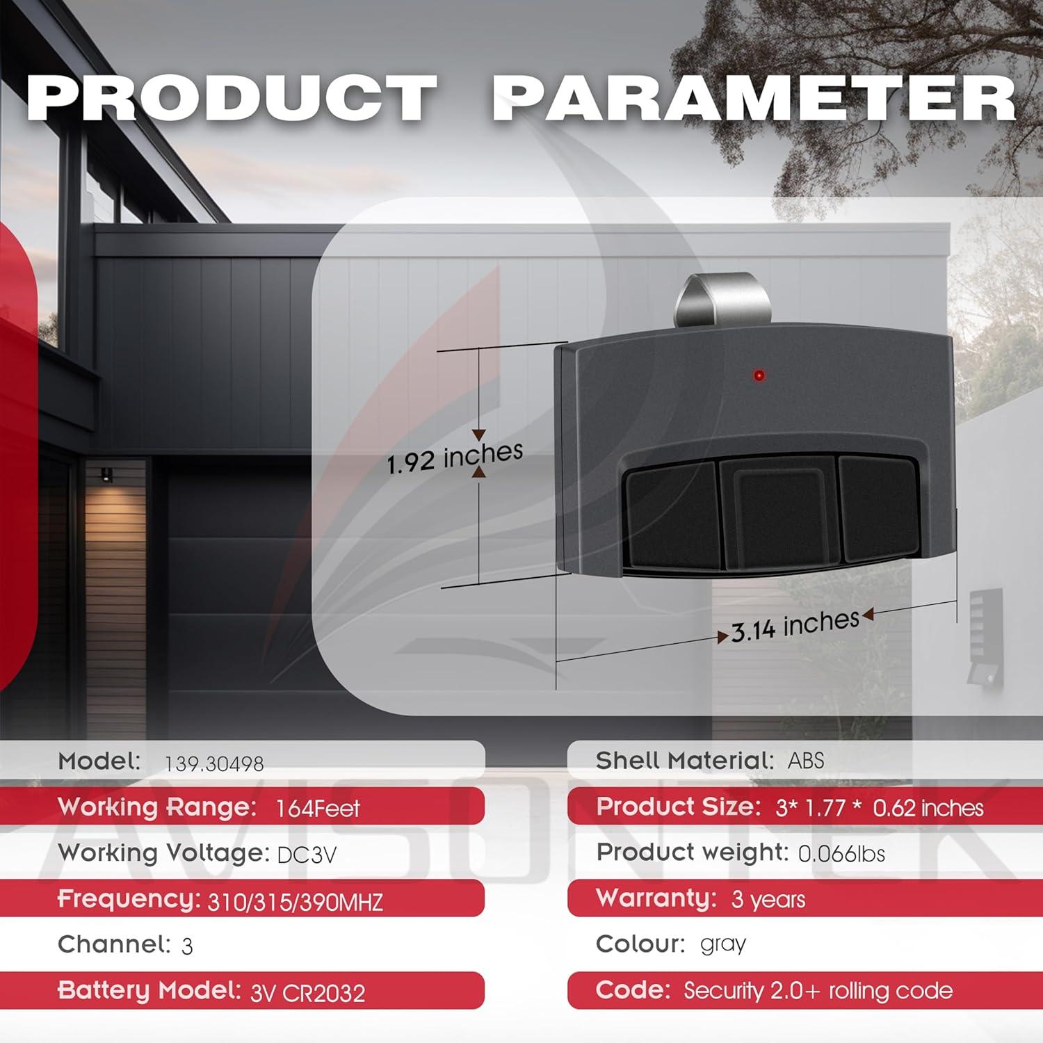 Control Remoto Universal Craftsman 139.30498 para Garaje