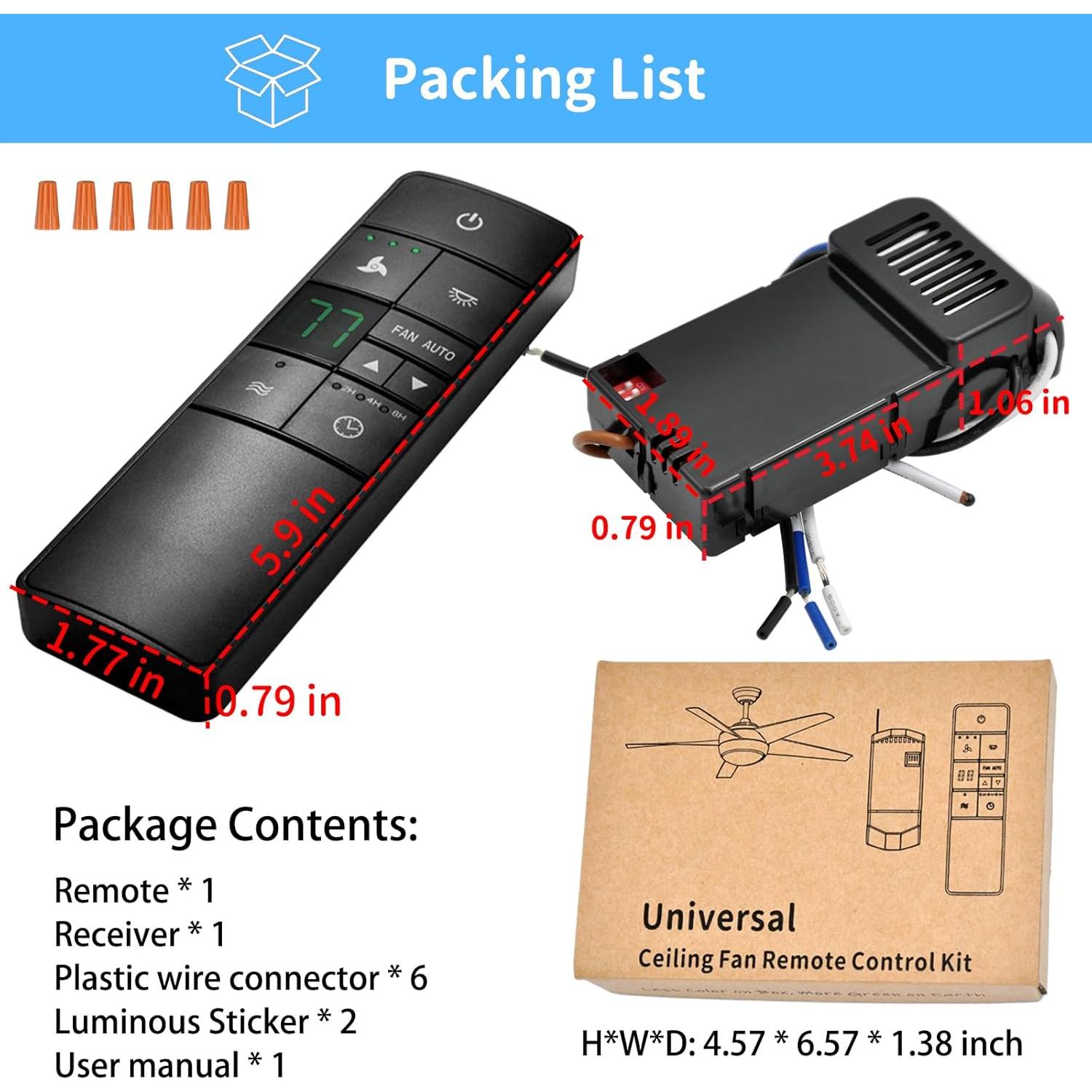 Control Remoto Termostático Universal CENMING HD3 para Ventilador
