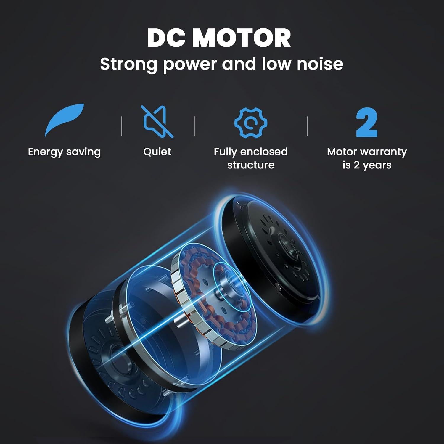 Ventilador de Techo Alescu 52" Negro con Luz LED y Control Remoto