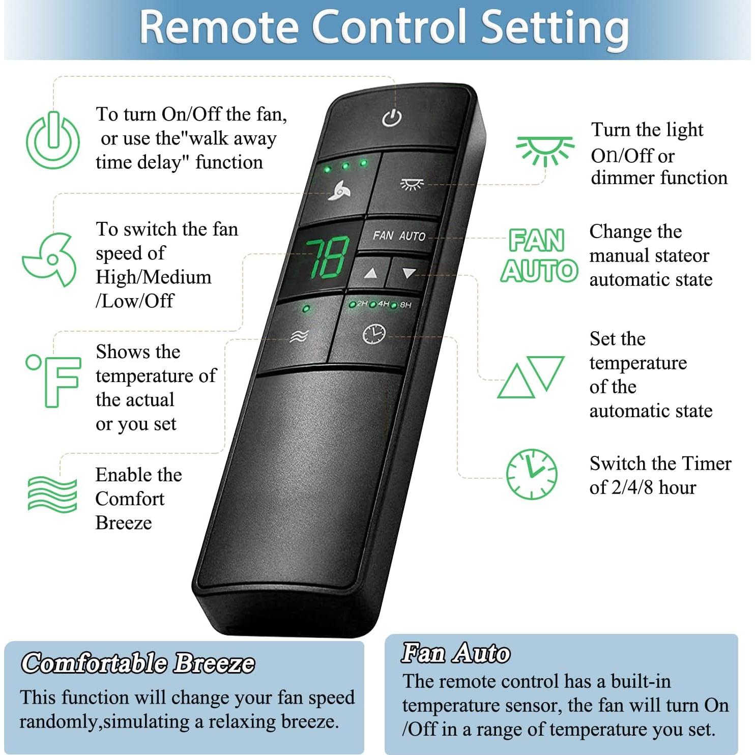Control Remoto Termostático Universal Ventilador Techo HD3 Onisamt
