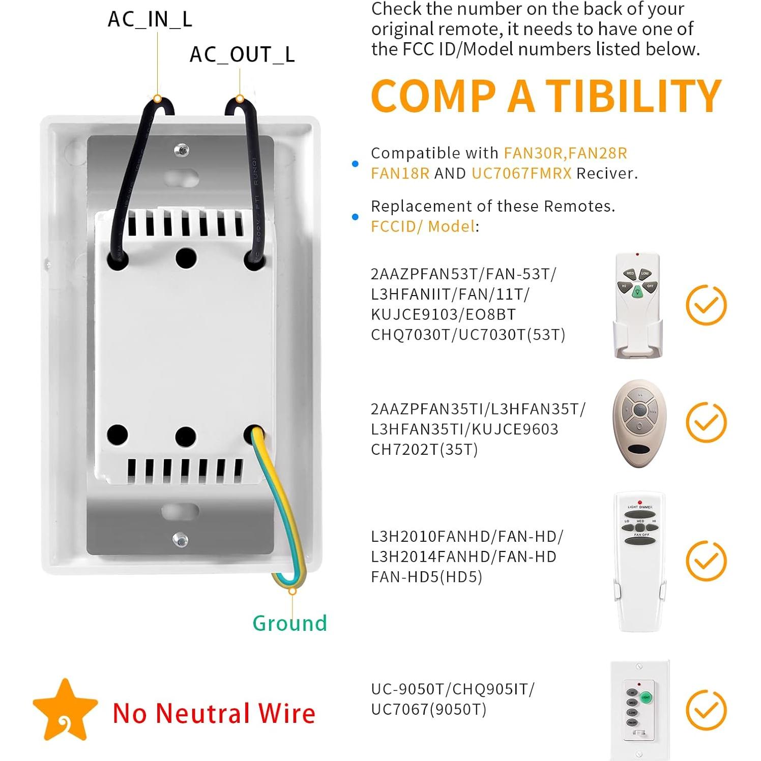 Control Remoto Universal para Ventilador de Techo Humpptom UC9050T