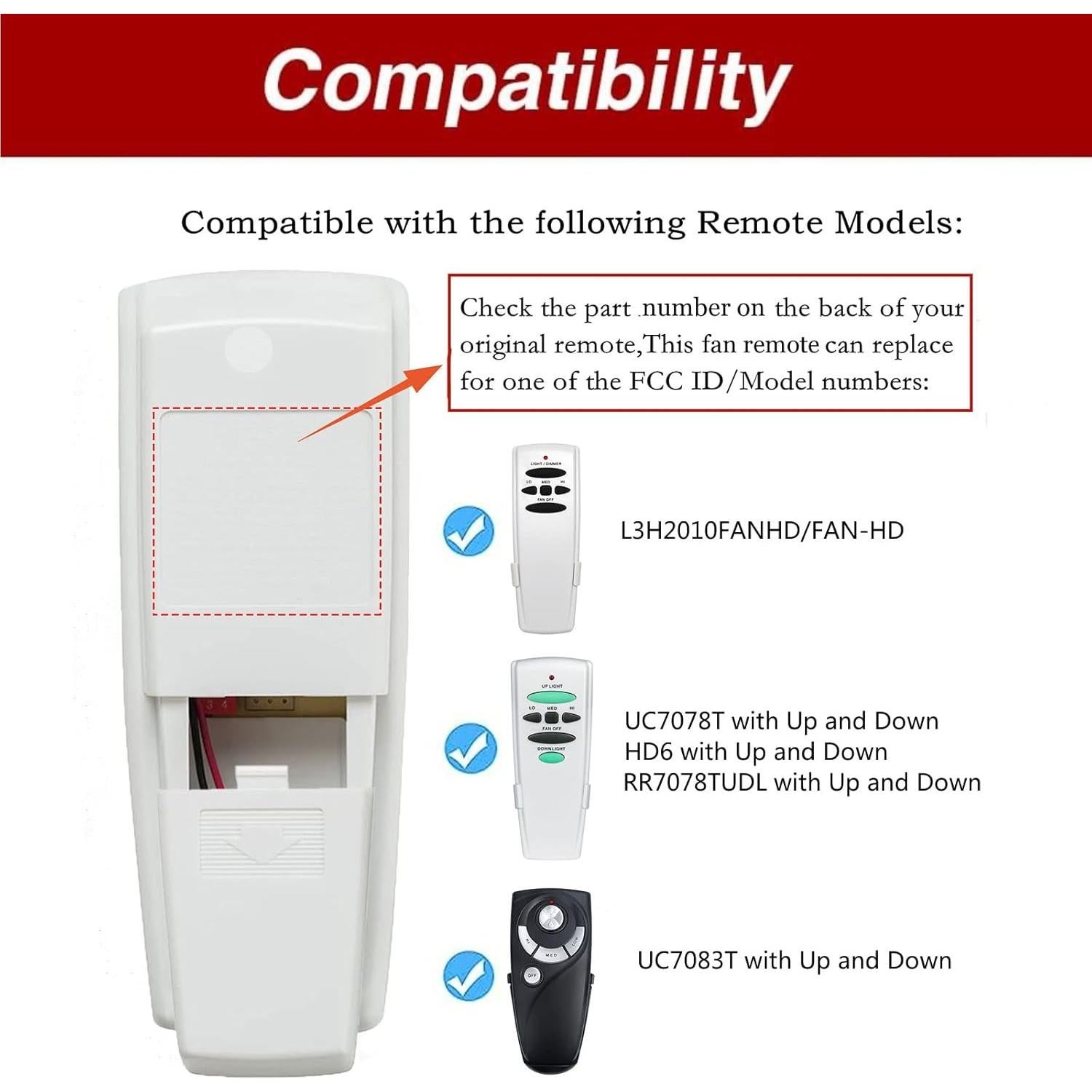 Control Remoto Inalámbrico FANBAY HD6 para Ventilador de Techo