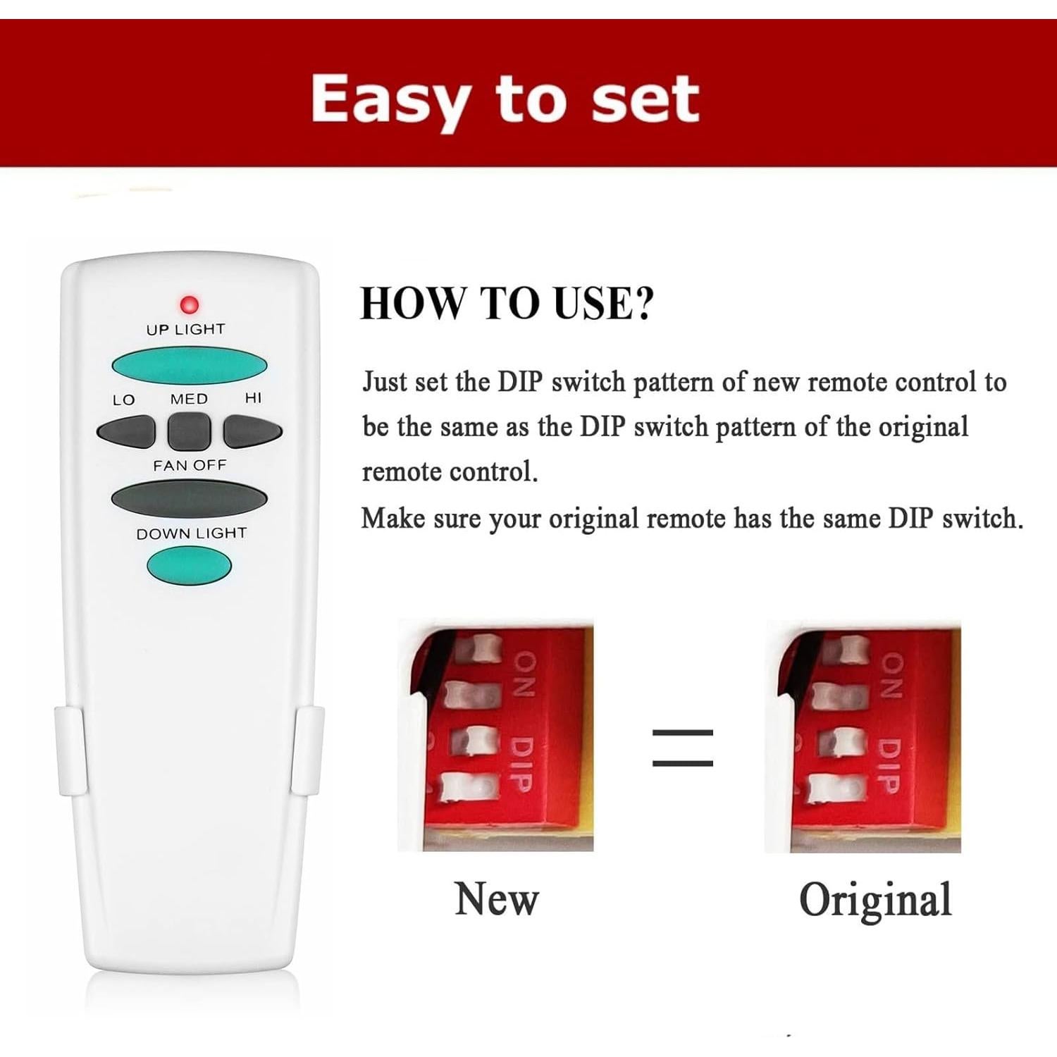 Control Remoto Inalámbrico FANBAY HD6 para Ventilador de Techo