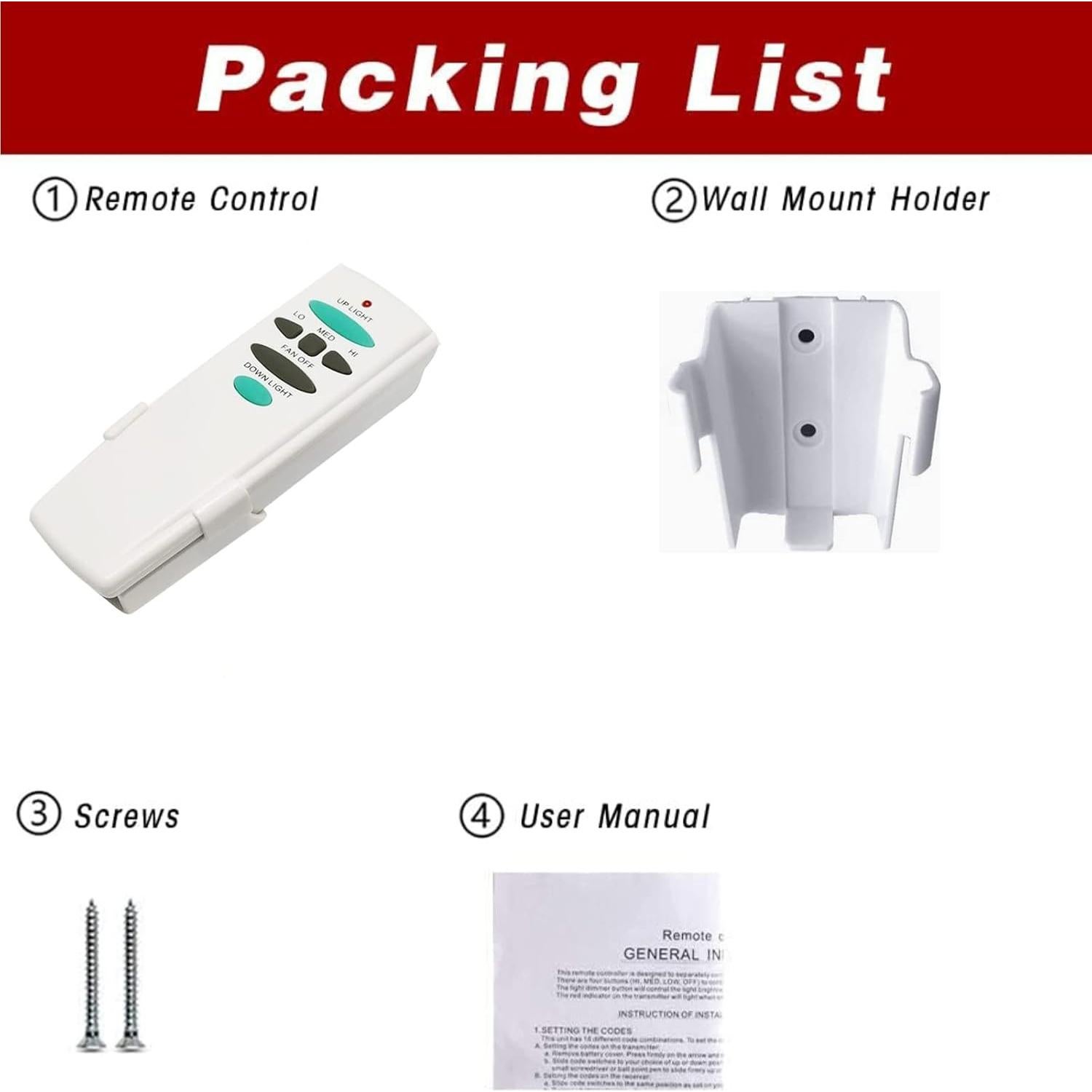 Control Remoto Inalámbrico FANBAY HD6 para Ventilador de Techo