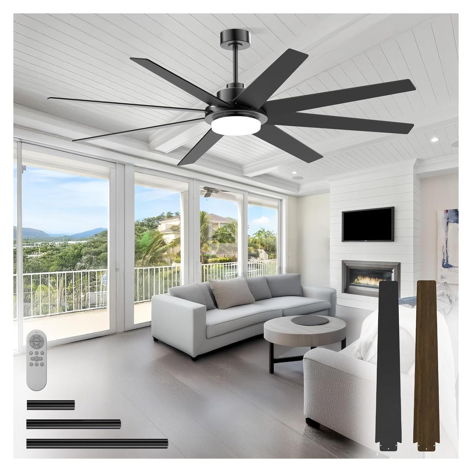 Ventilador de Techo BrilMaison 72" LED Control Remoto Silencioso