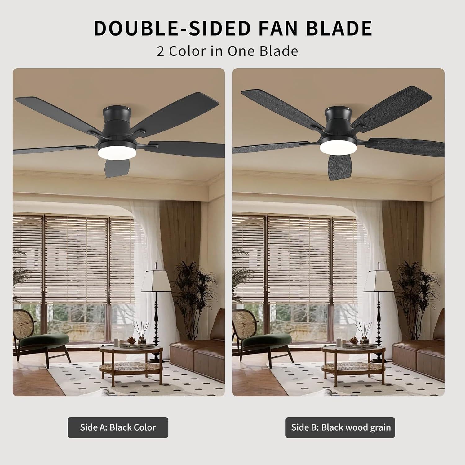 Ventilador de Techo FUMLTP SY95 Negro 54" LED RGB Control Remoto