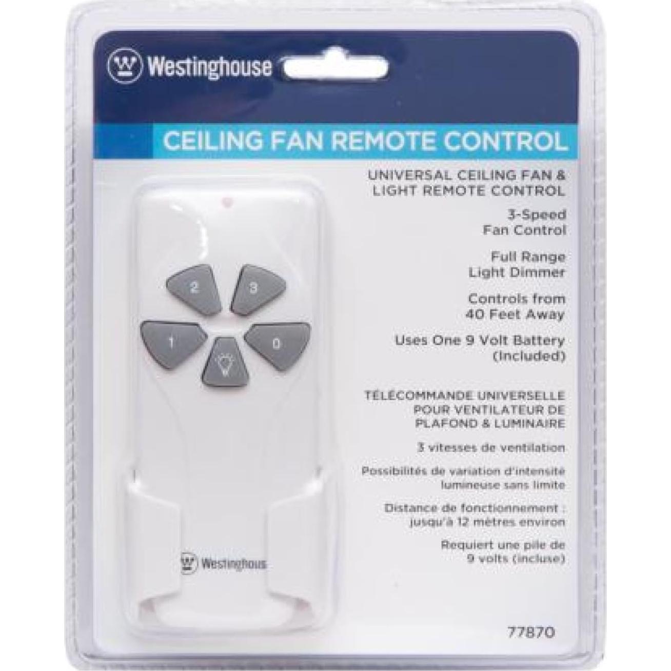Control Remoto Inalámbrico para Ventilador de Techo Westinghouse 7787000