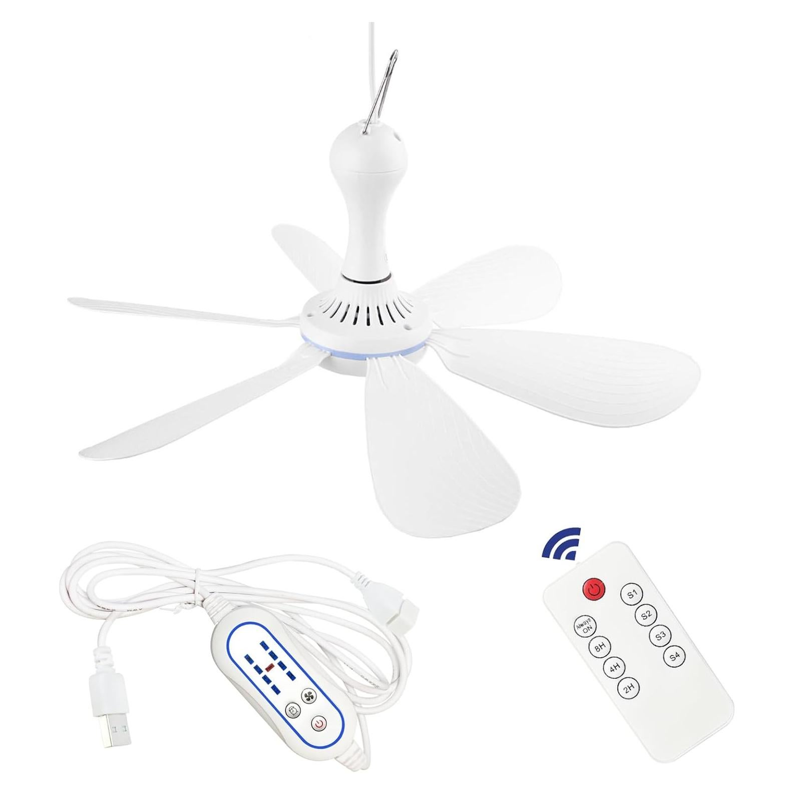 Ventilador de Techo Silencioso SCOOYEEES 42 cm USB Control Remoto