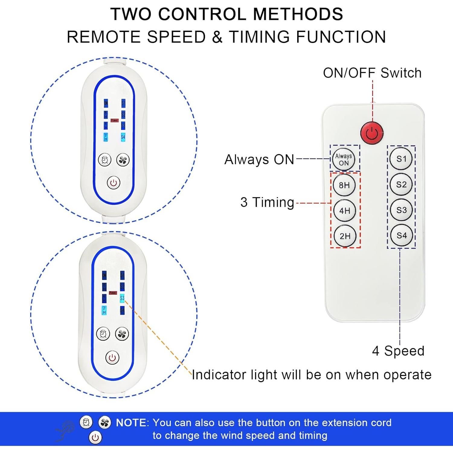Ventilador de Techo Silencioso SCOOYEEES 42 cm USB Control Remoto