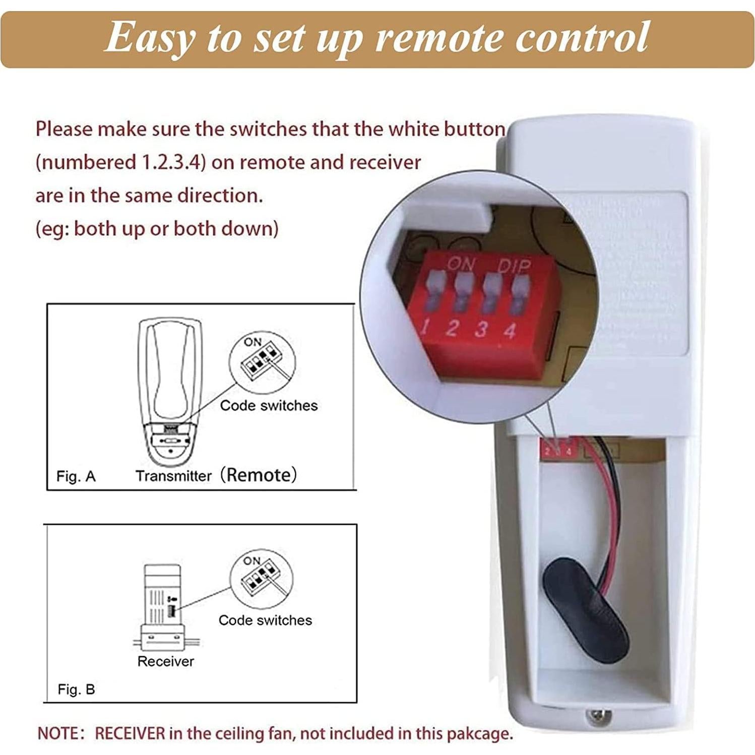 Control Remoto Ventilador de Techo Hampton Bay FAN-HD6 - 3 Velocidades, Luz