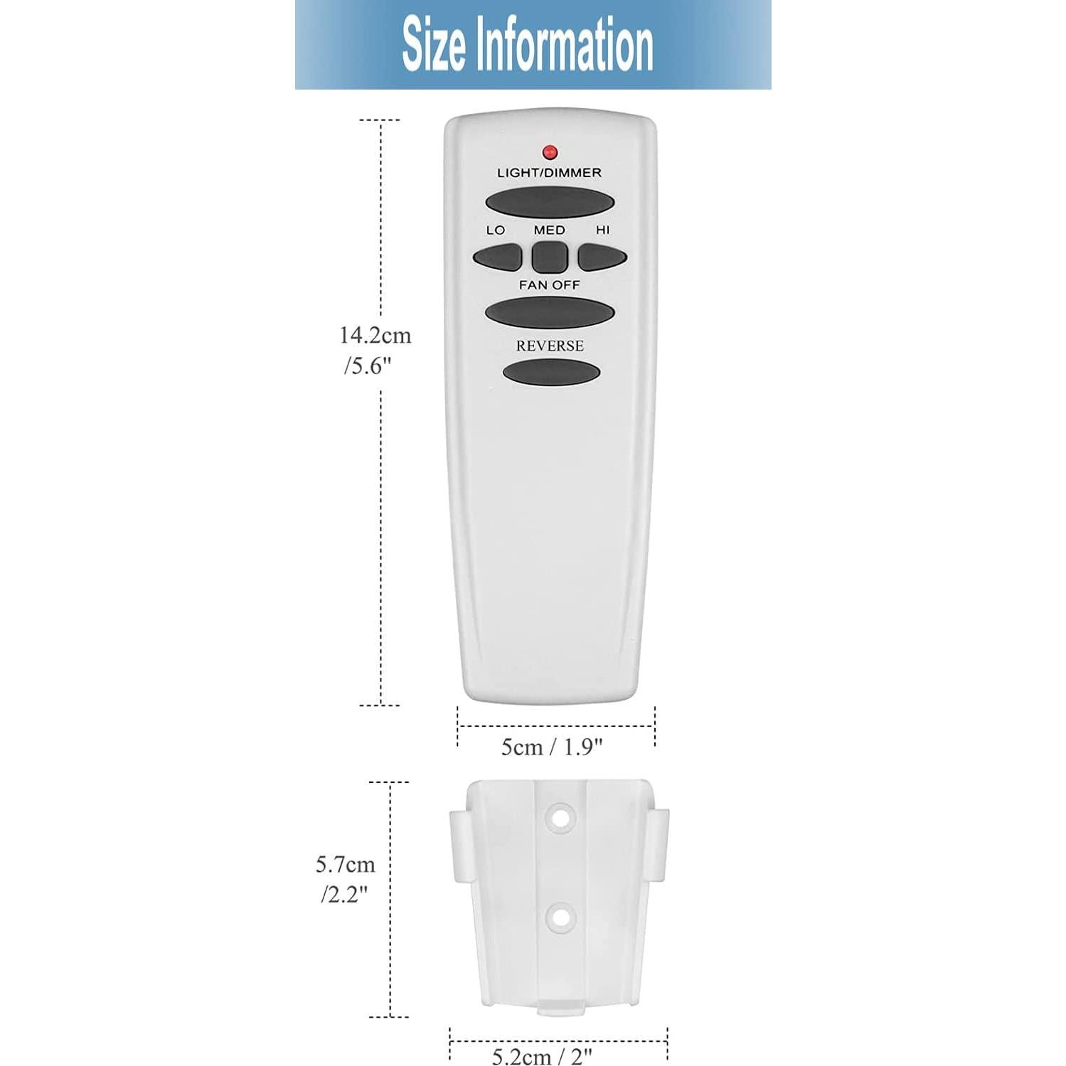 Control Remoto Ventilador de Techo Hampton Bay FAN-HD6 - 3 Velocidades, Luz