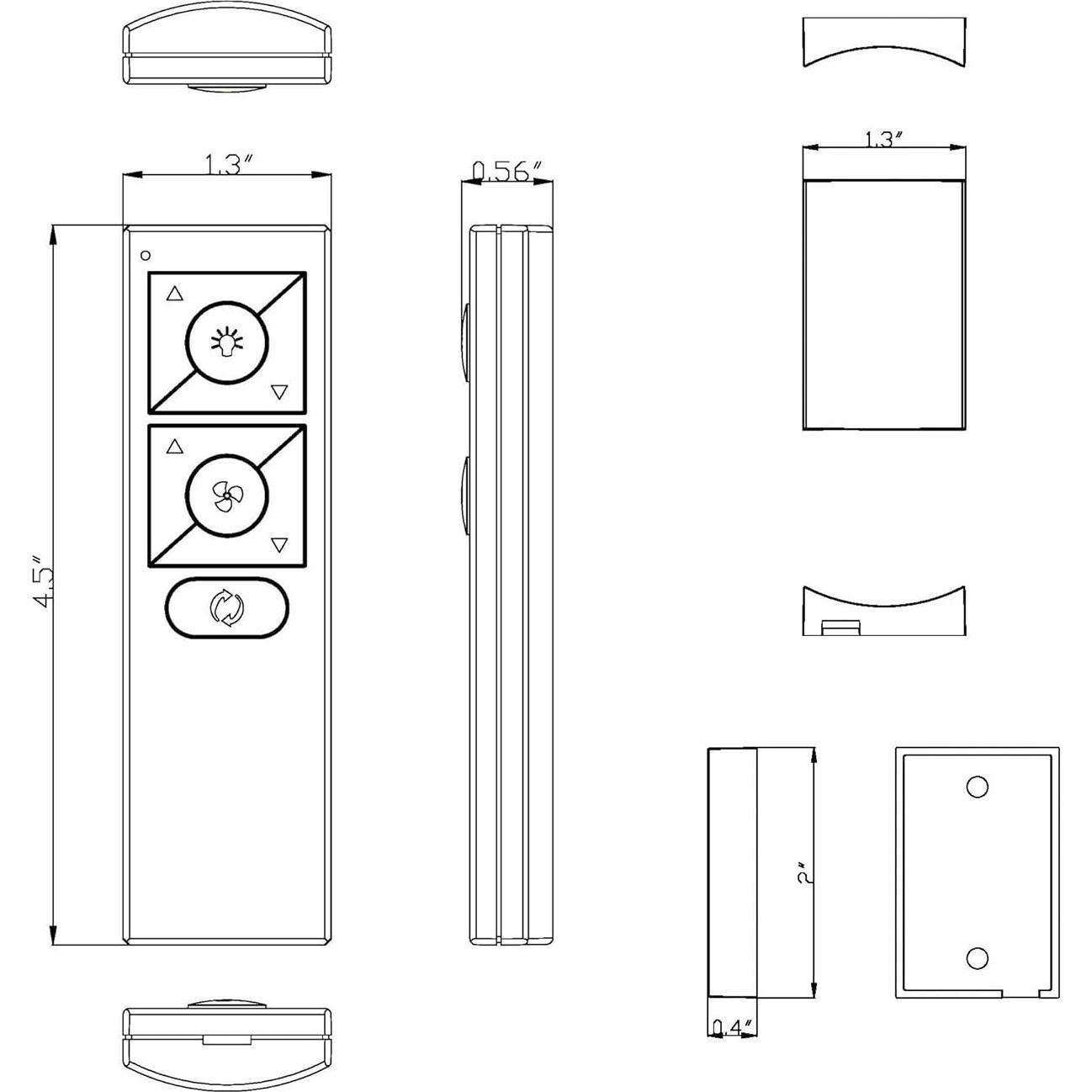 Control Remoto Inalámbrico Bluetooth WAC RC20-WT 6 Velocidades