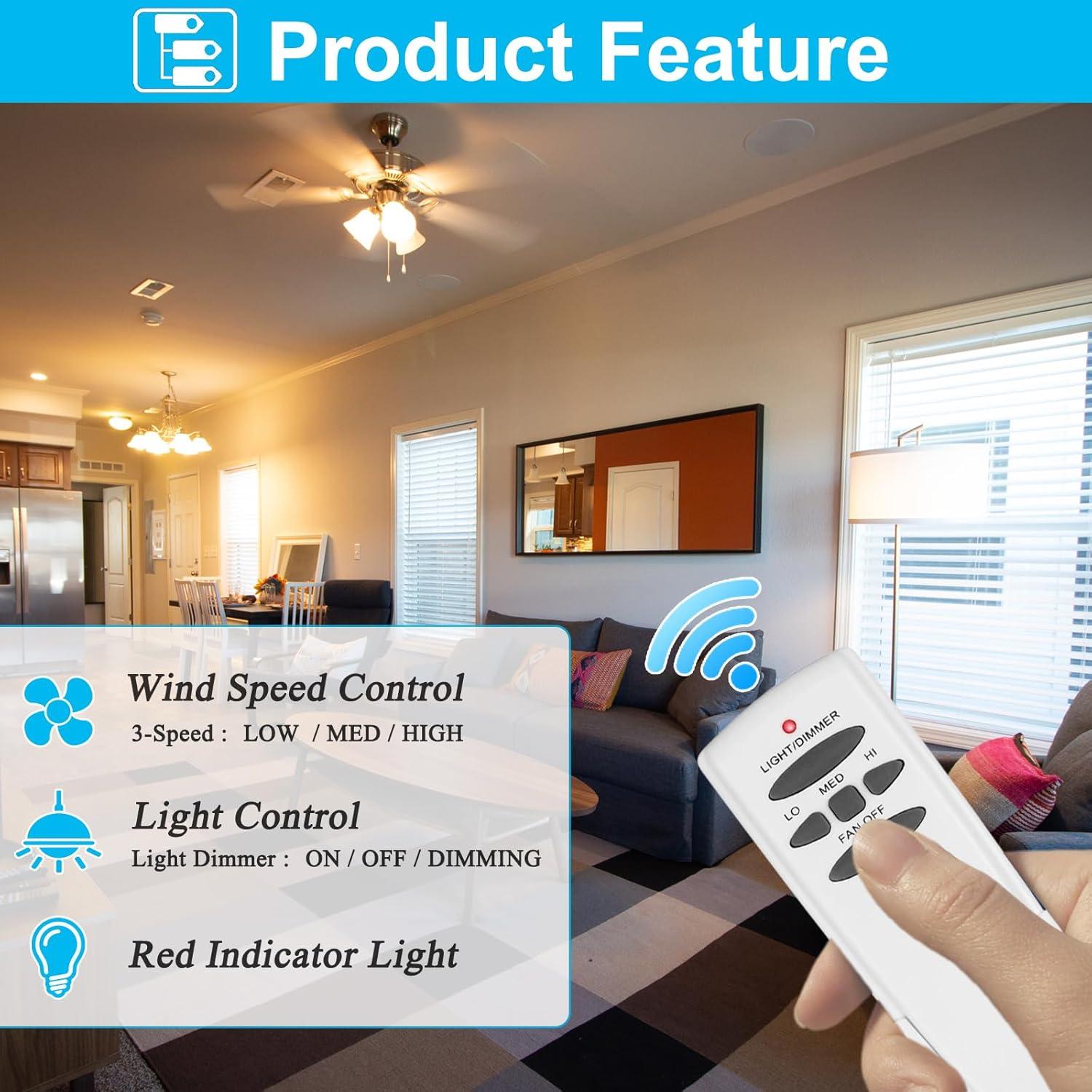 Kit Control Remoto Ventilador Techo COREBAY RC-HD5 3 Velocidades