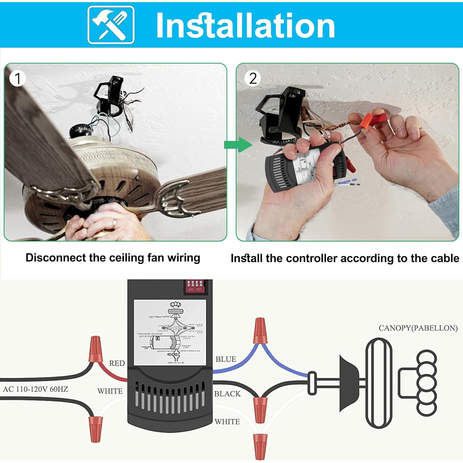 Kit Control Remoto Ventilador Techo COREBAY RC-HD5 3 Velocidades