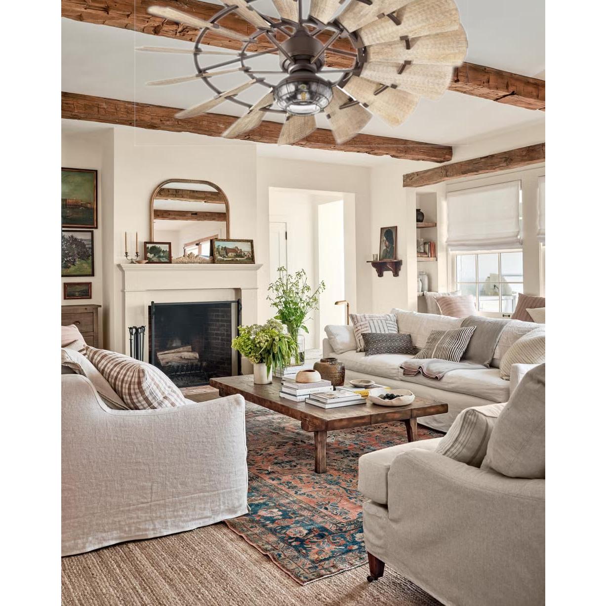 Ventilador de Techo Quorum Molino de Viento 152 cm LED Bronce