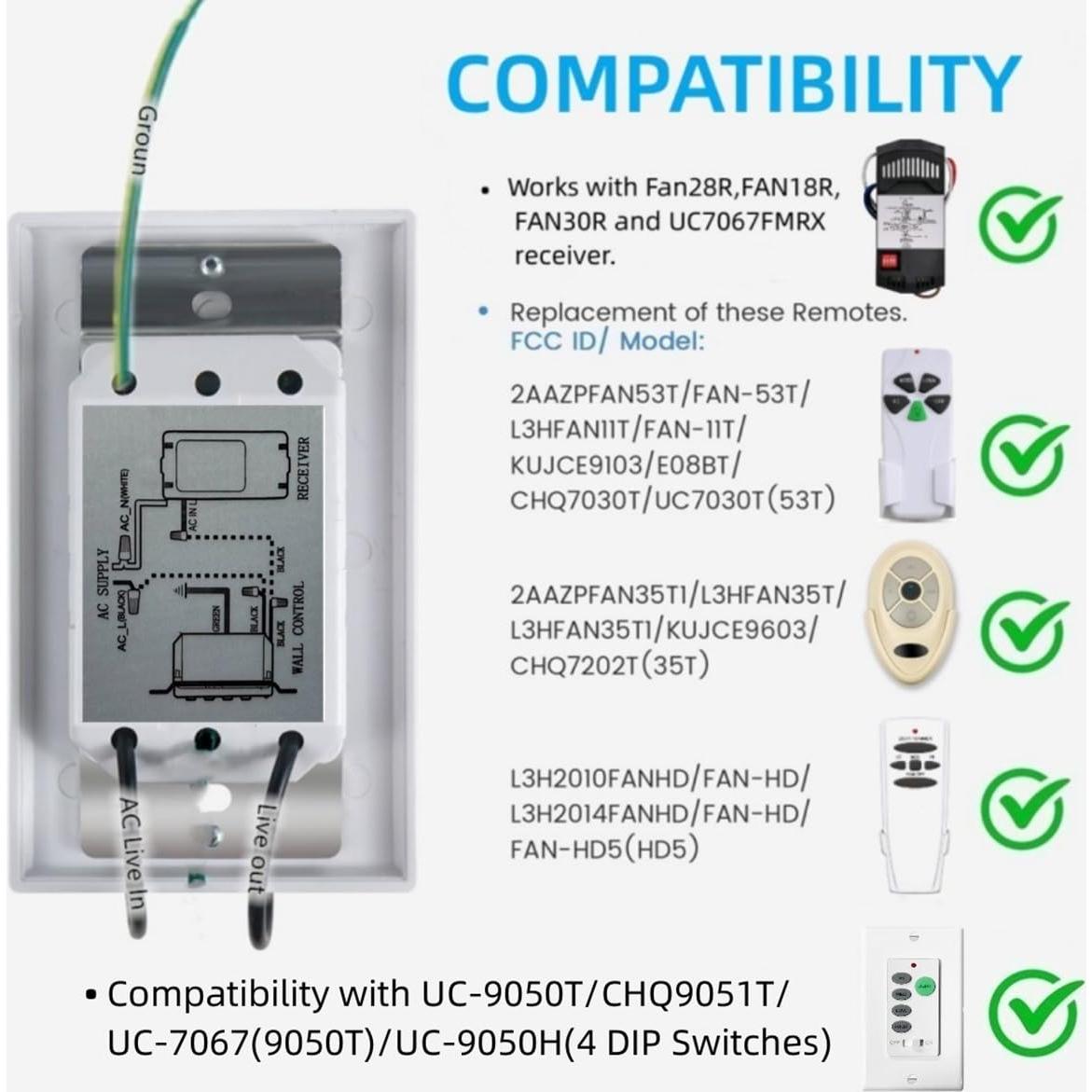 Control Remoto de Pared Universal 3 Velocidades 53T